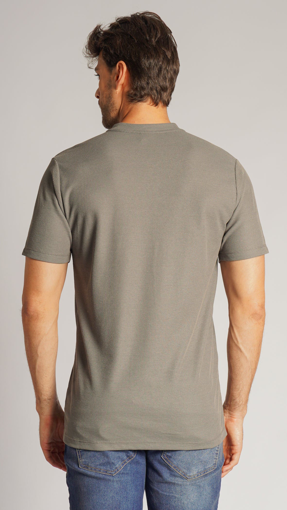 Camiseta Tricô Gola Portuguesa - Grafite
