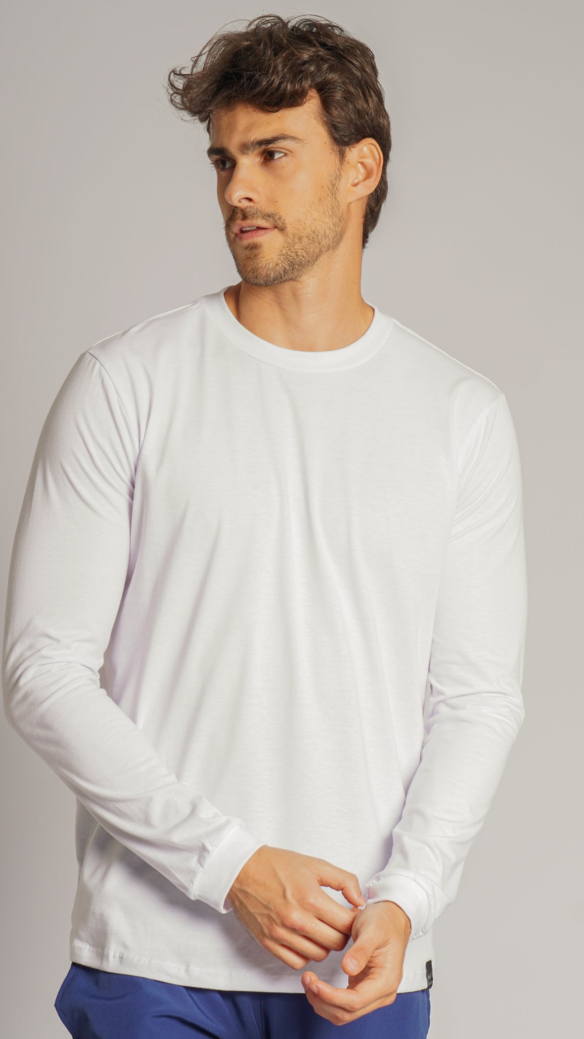 Camiseta Manga Longa Lisa - Branca