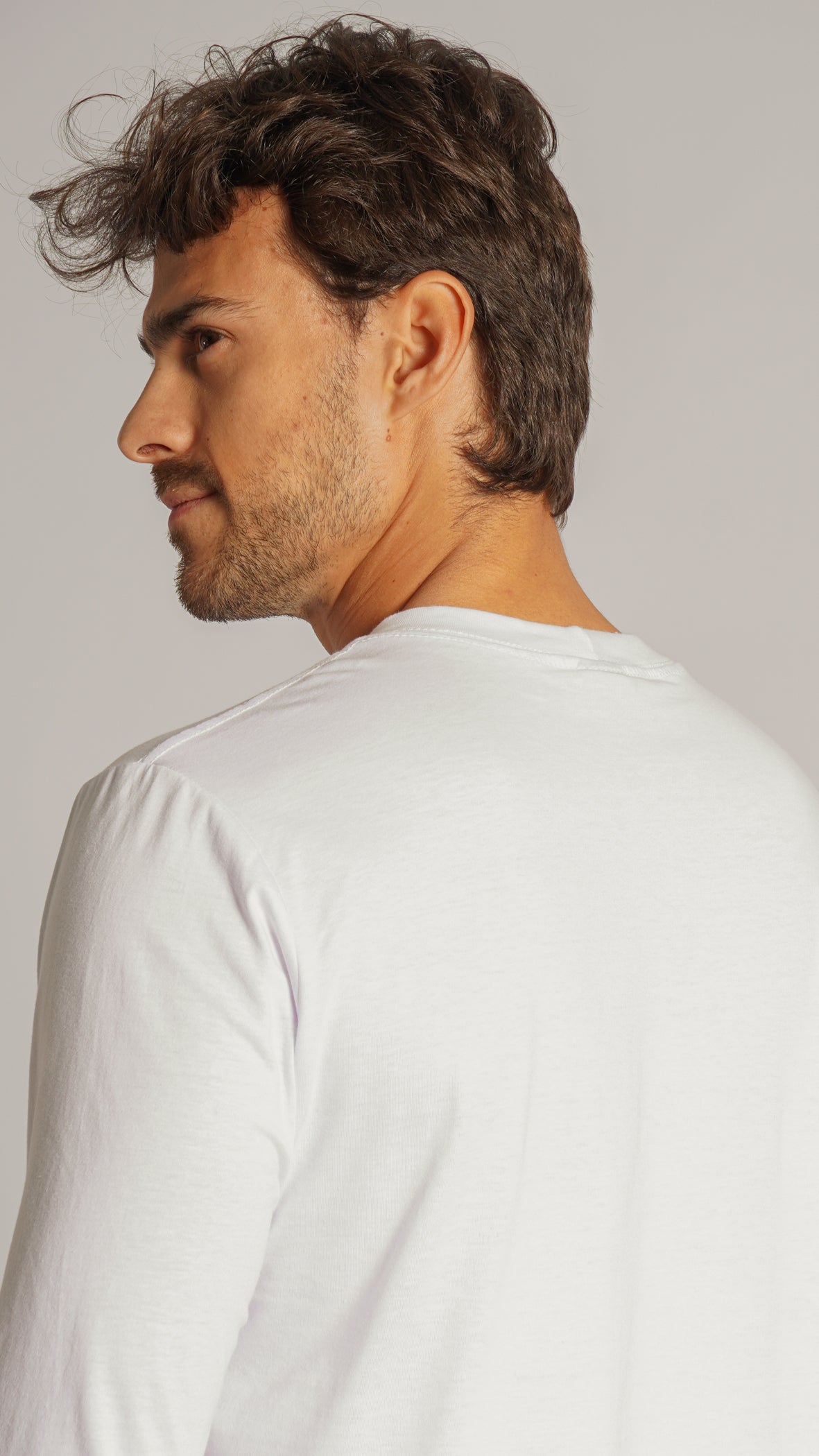 Camiseta Manga Longa Lisa - Branca