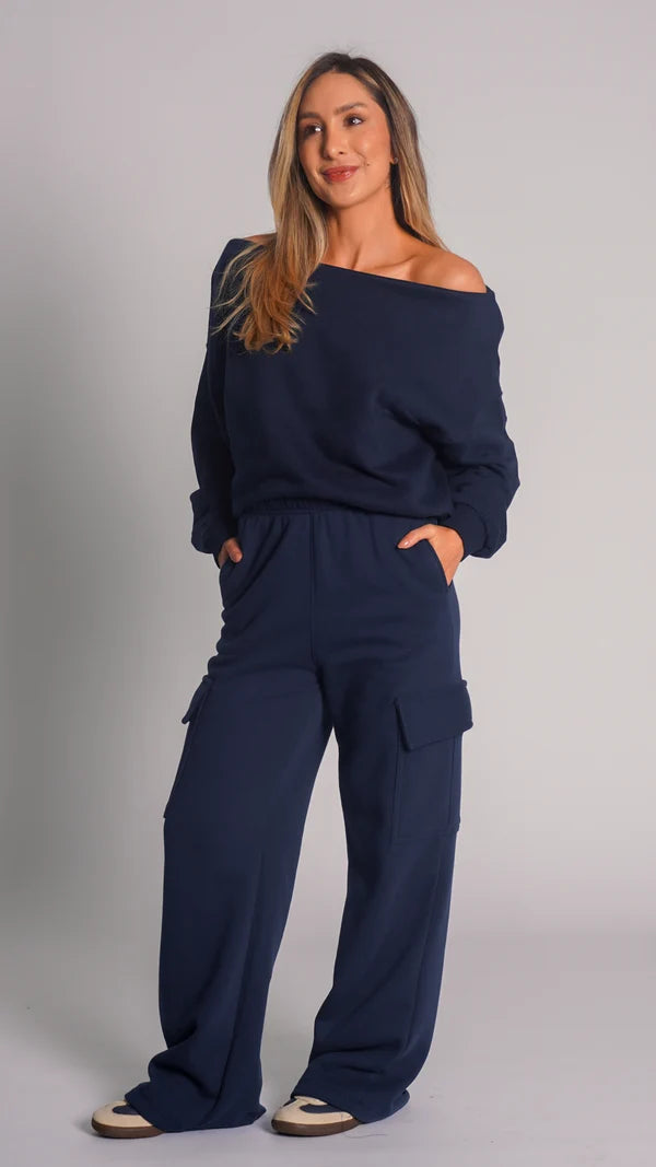 Conjunto Moletom Premium Ombro a Ombro - Azul
