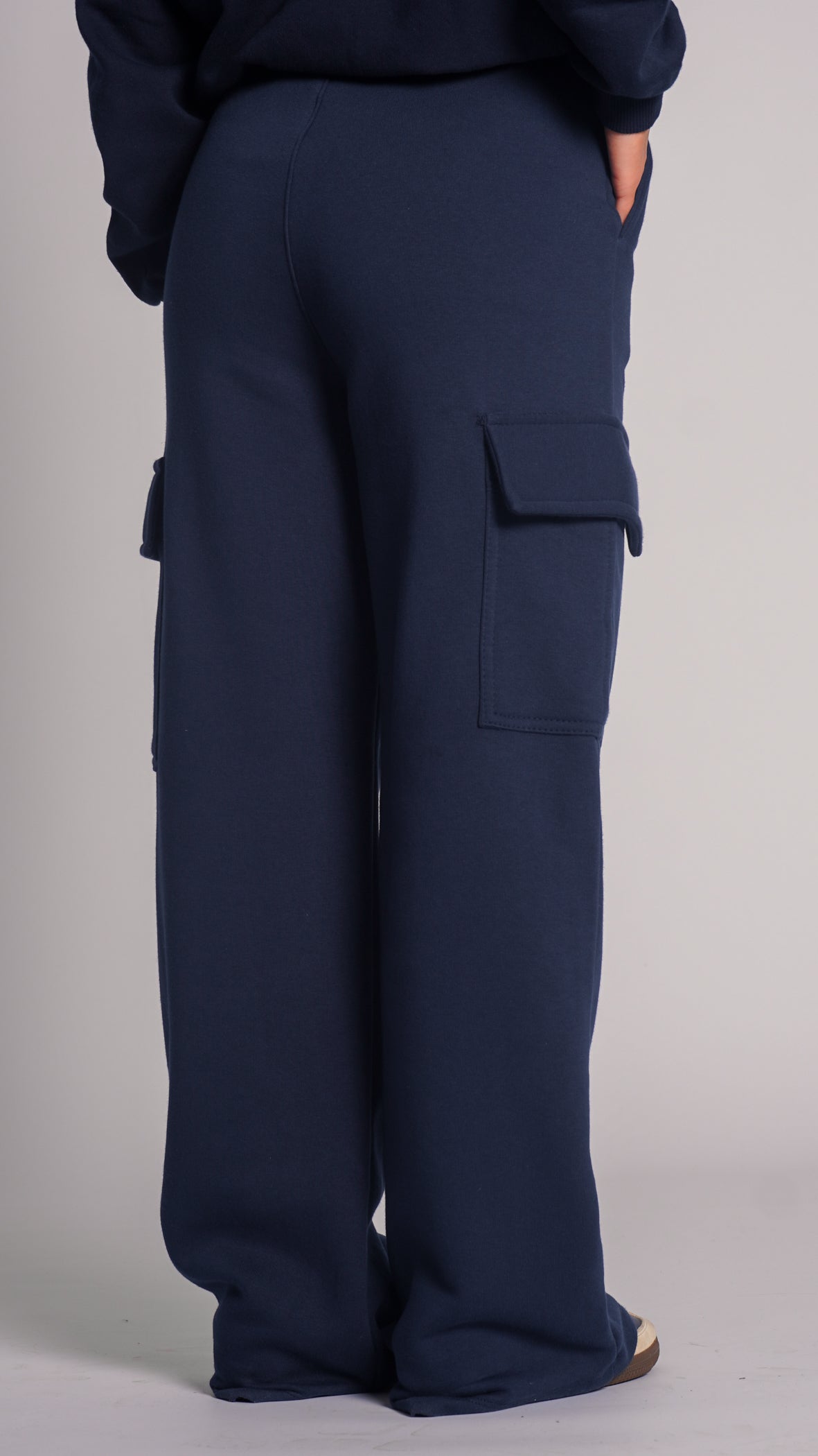 Calça Moletom Cargo Premium - Azul Marinho