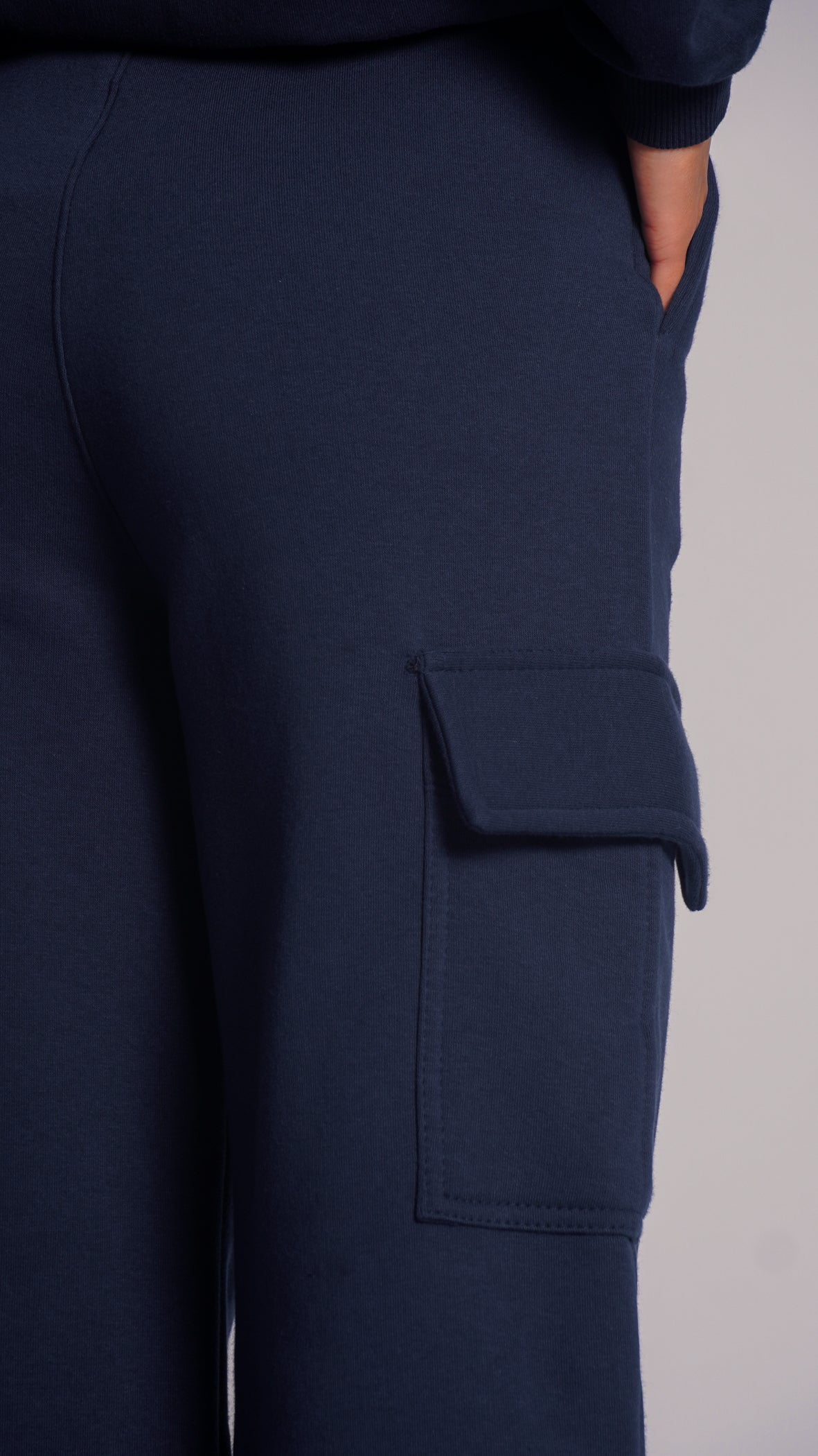 Calça Moletom Cargo Premium - Azul Marinho