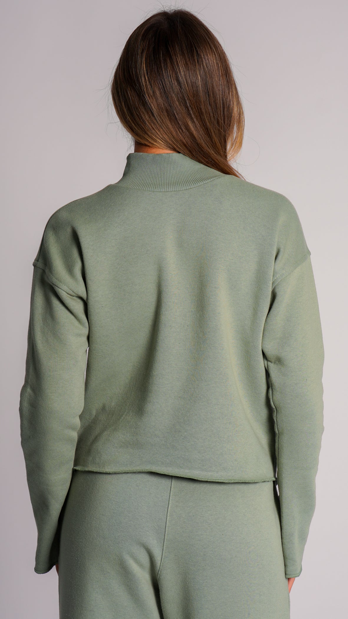 Moletom Cropped Gola Alta Premium - Verde