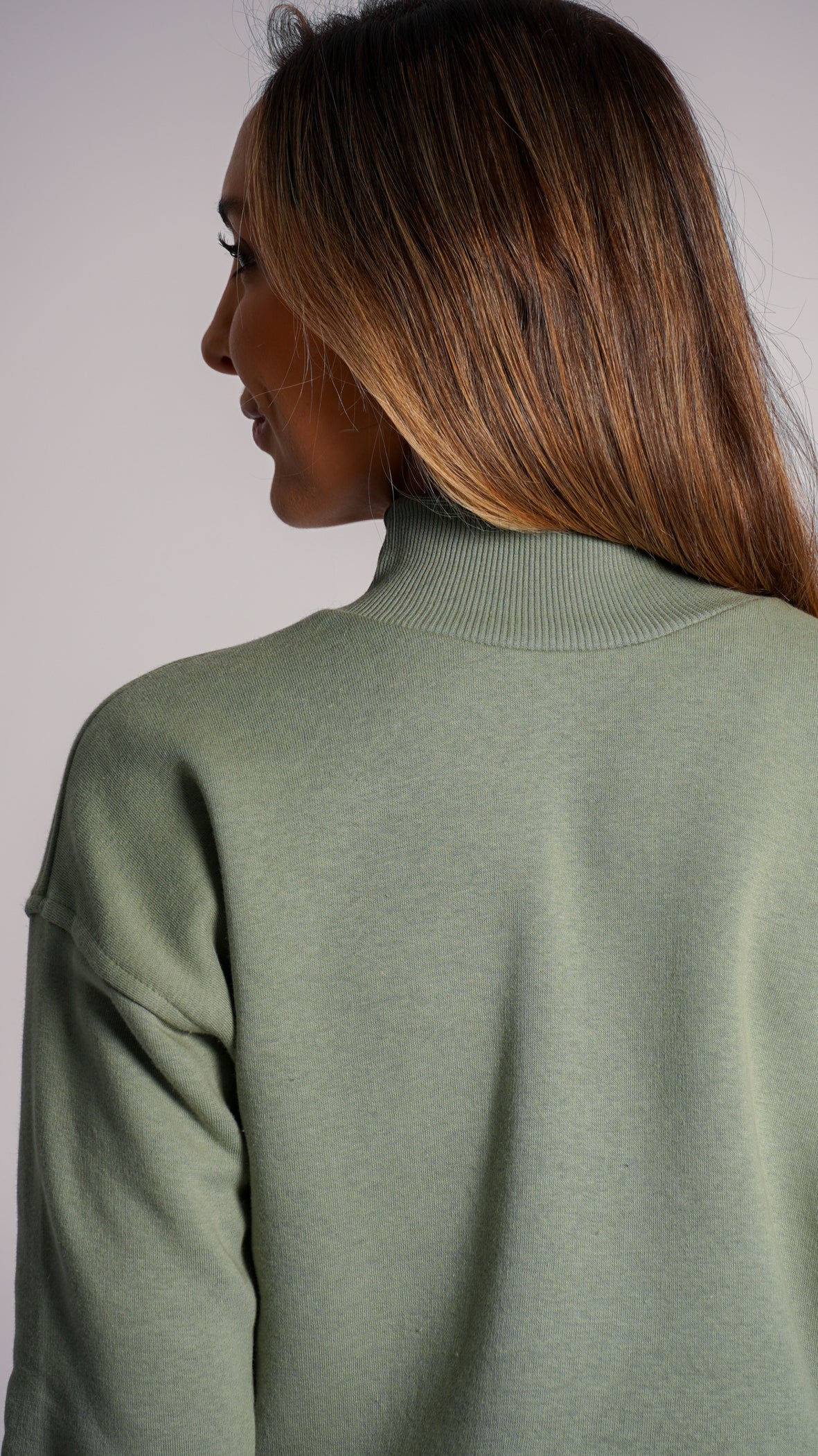Moletom Cropped Gola Alta Premium - Verde