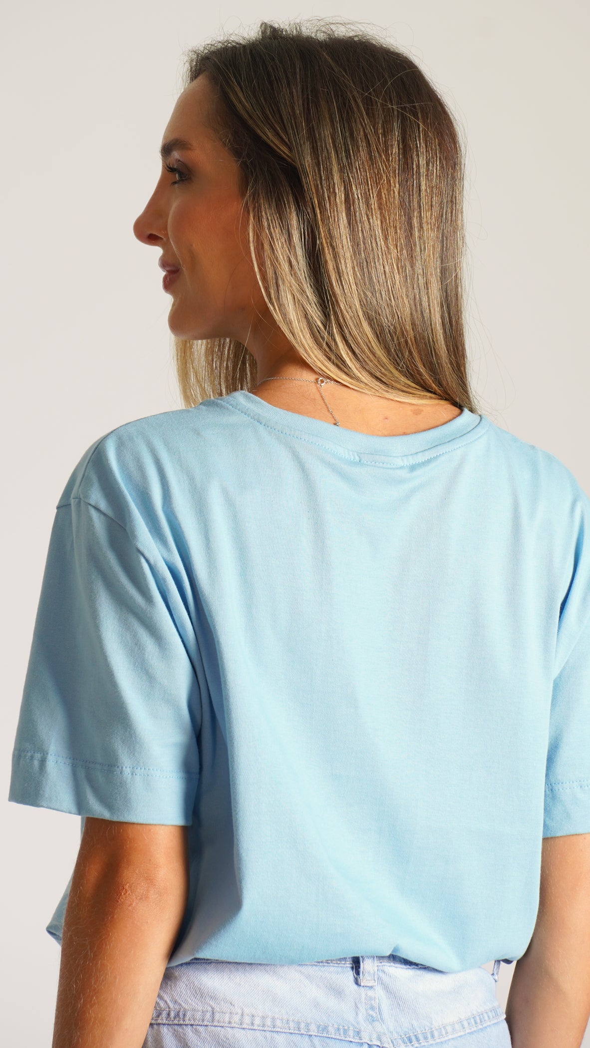Camiseta Oversized Faith Over Fear - Azul