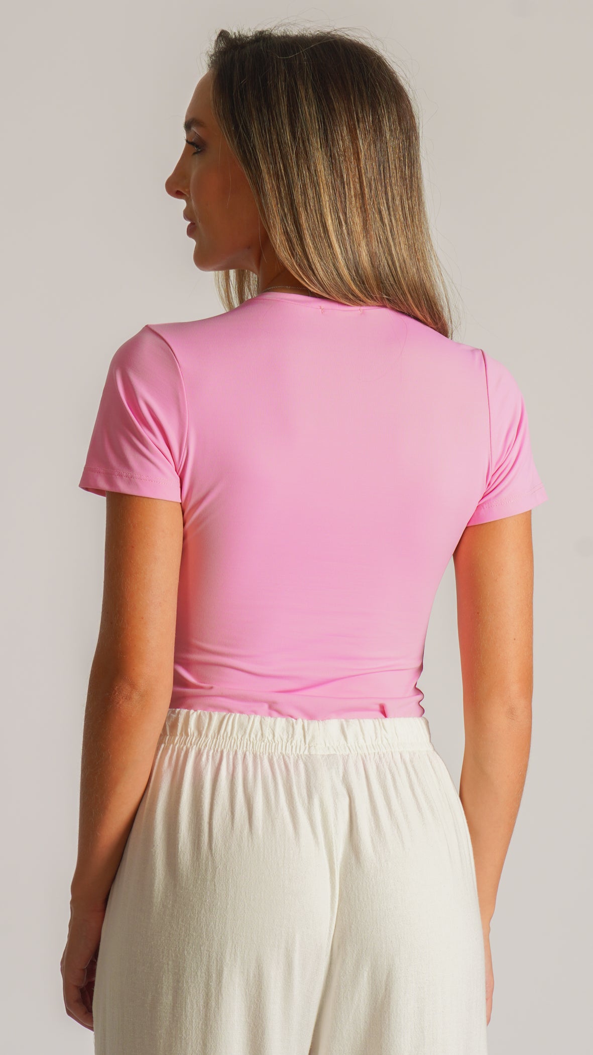 Blusa Baby Tee Suplex - Rosa
