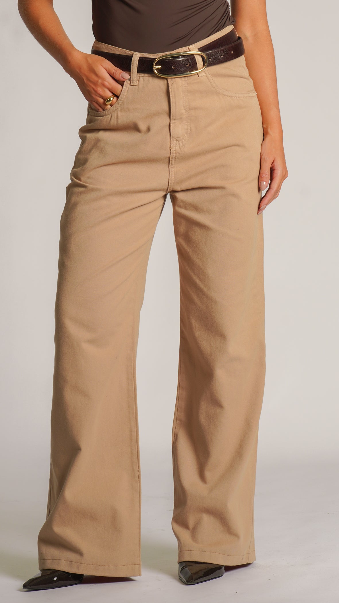 Calça Sarja Reta - Bege