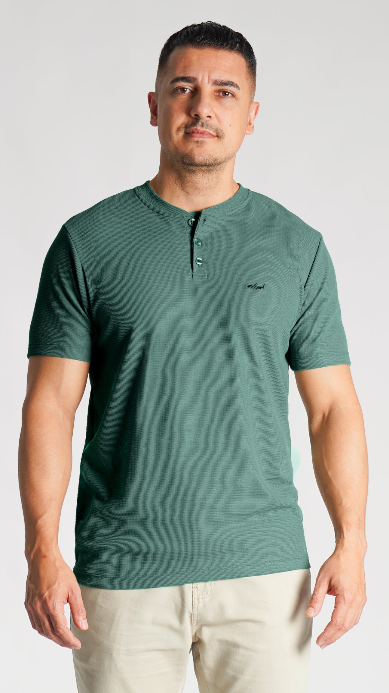 Camiseta Tricô Gola Portuguesa - Verde Petróleo