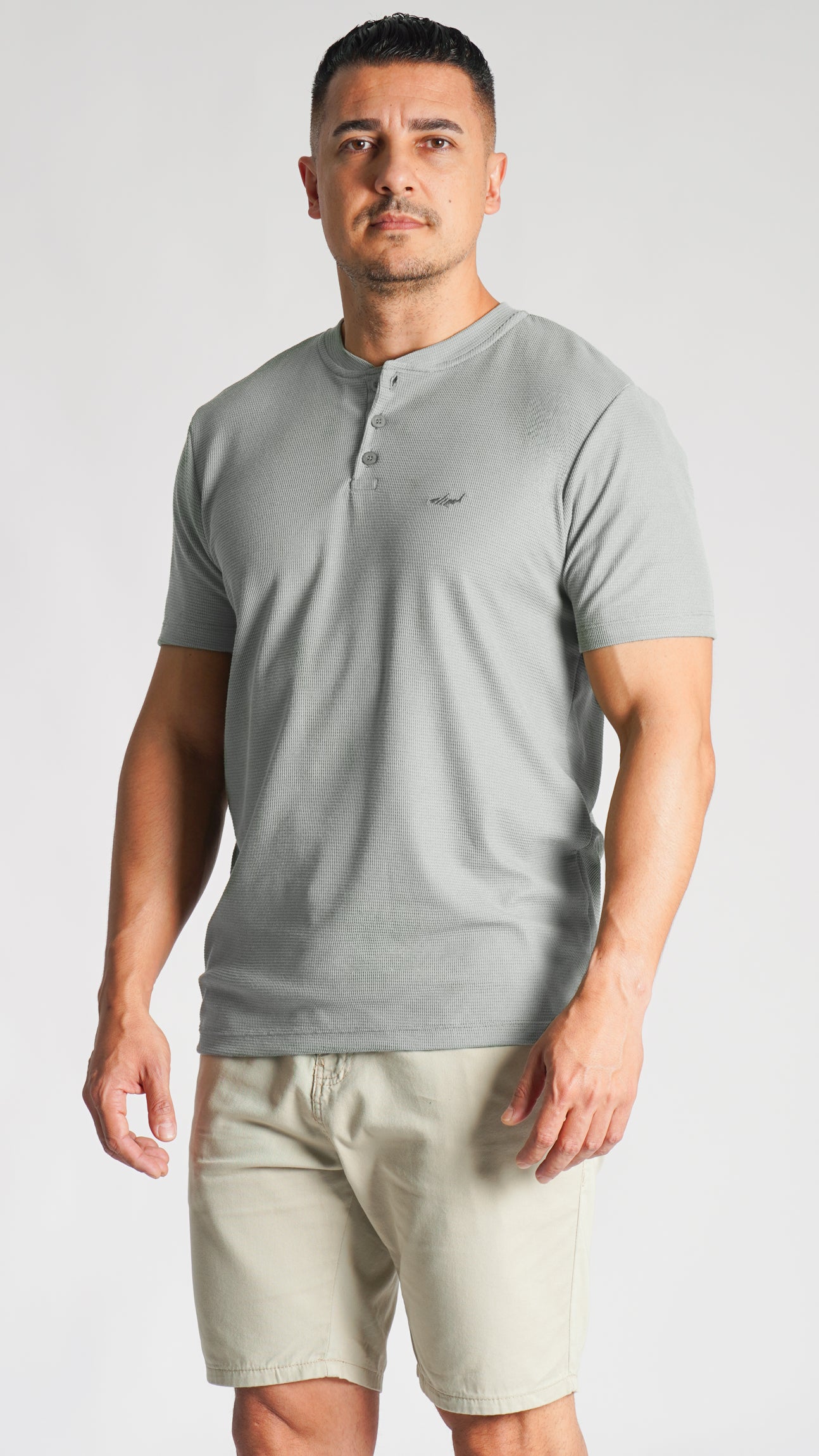 Camiseta Tricô Gola Portuguesa - Cinza