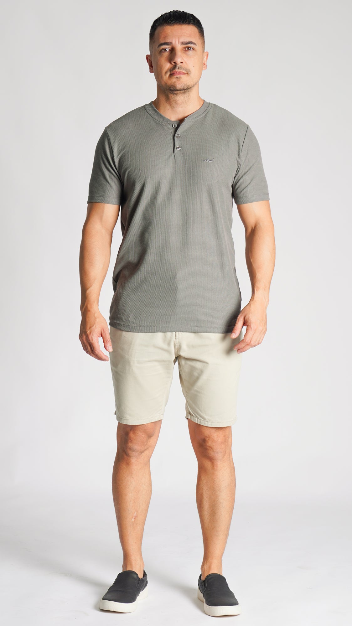 Camiseta Tricô Gola Portuguesa - Grafite