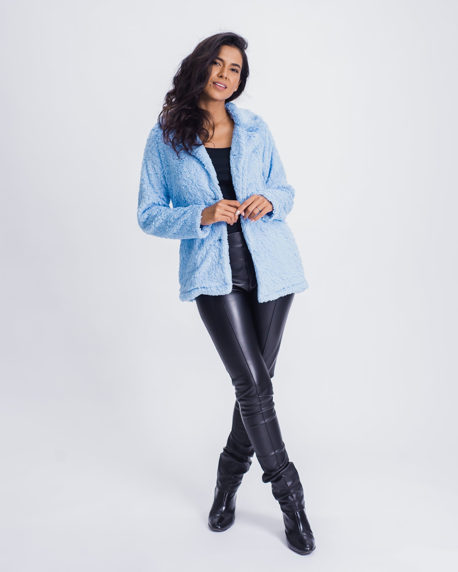 Casaco Sherpa Curto - Azul