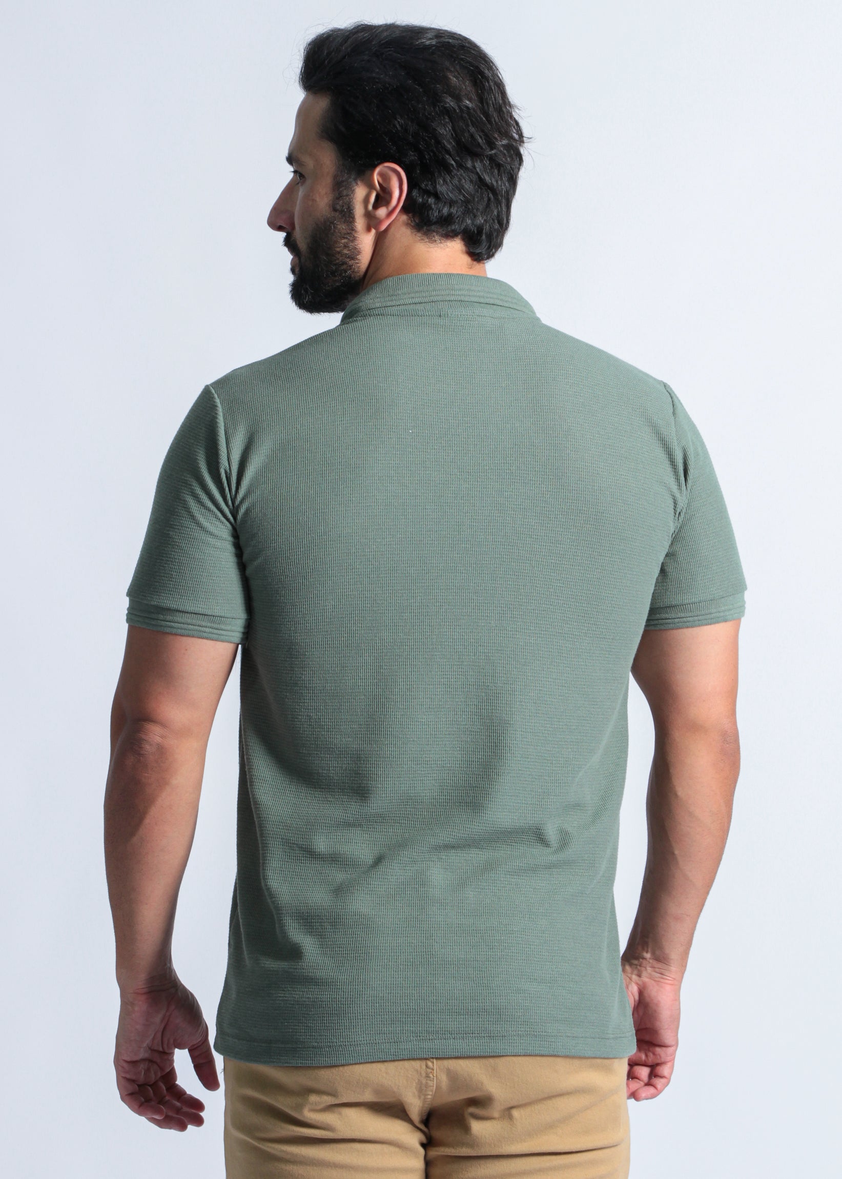 Camisa Polo Tricô Diamond - Verde Militar