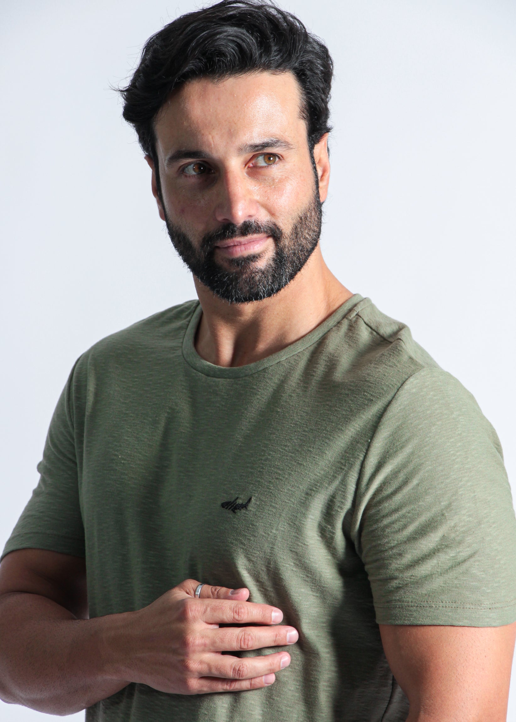 Camiseta Slim Flamê -  Verde Militar