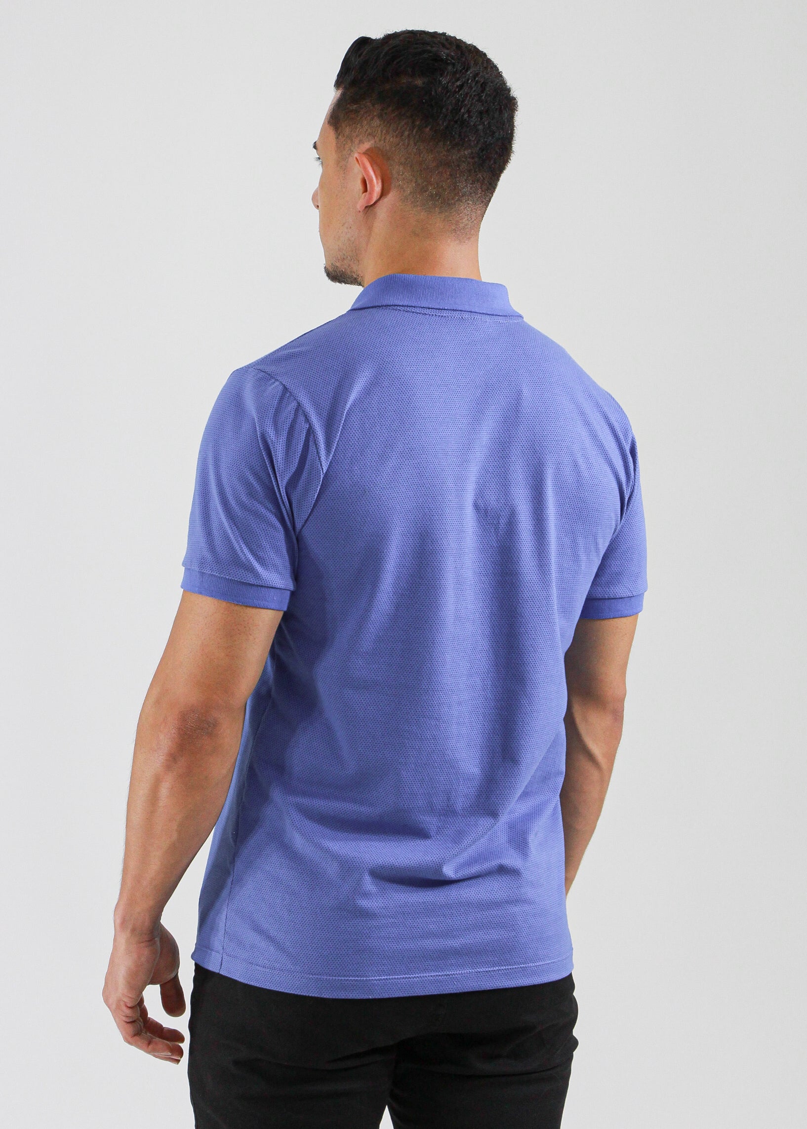 Camisa Polo Pontilhada - Azul