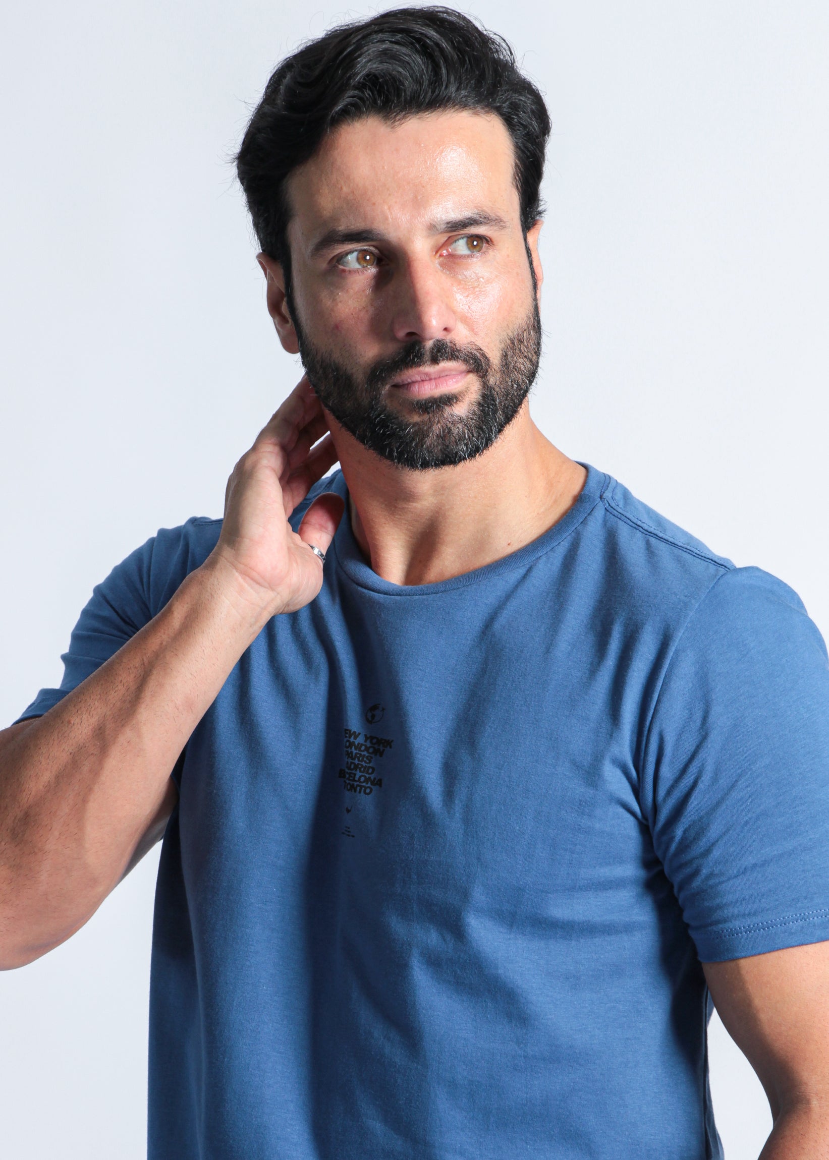 Camiseta Estampada New York - Azul
