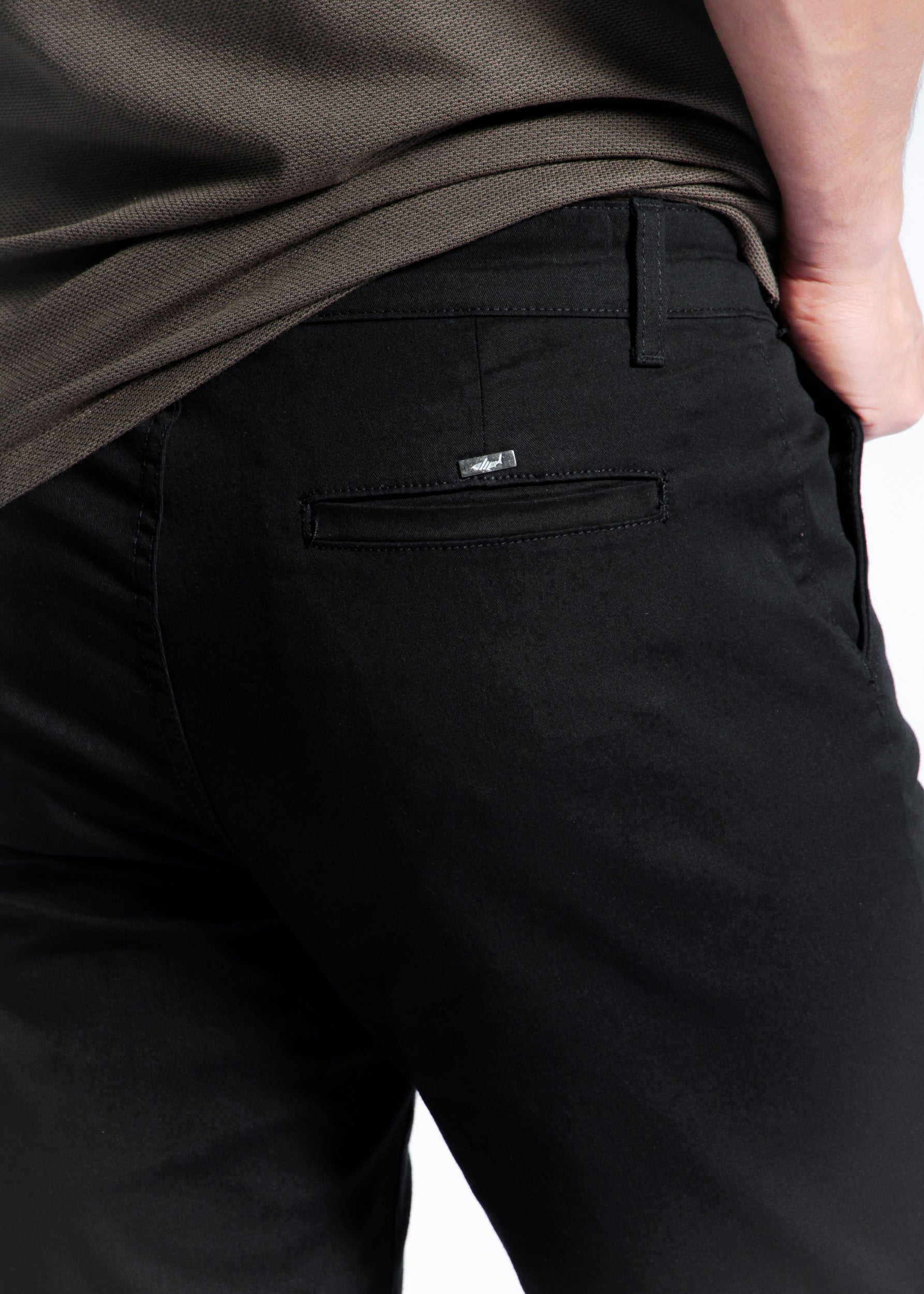 Calça Sarja Bolso Faca - Preta