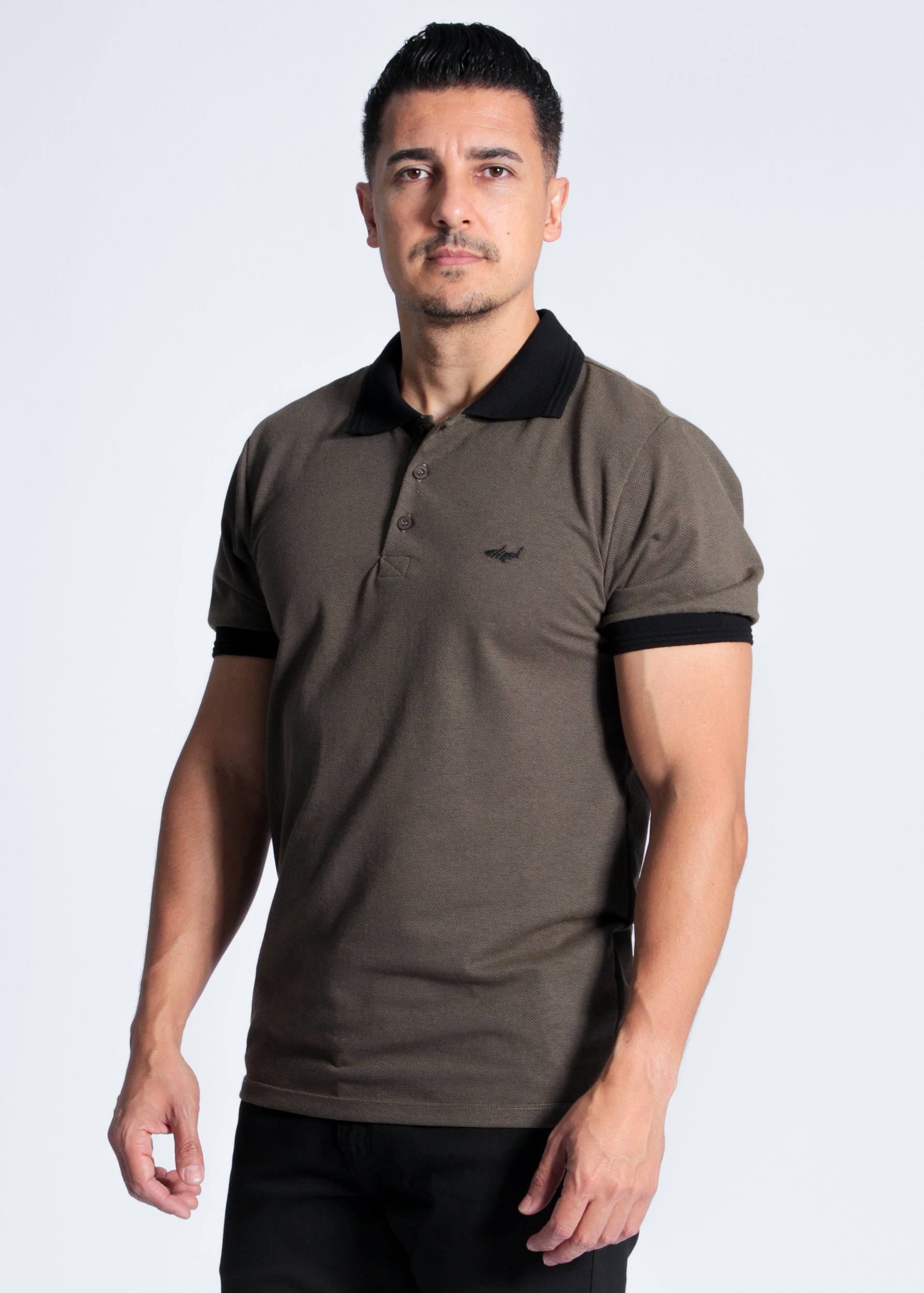 Camisa Polo Pontilhada - Caqui