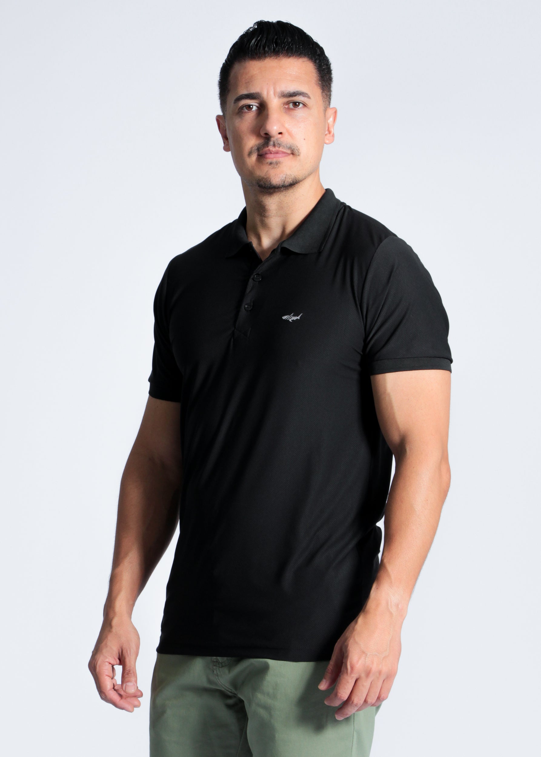 Camisa Polo Dry Fit - Preta