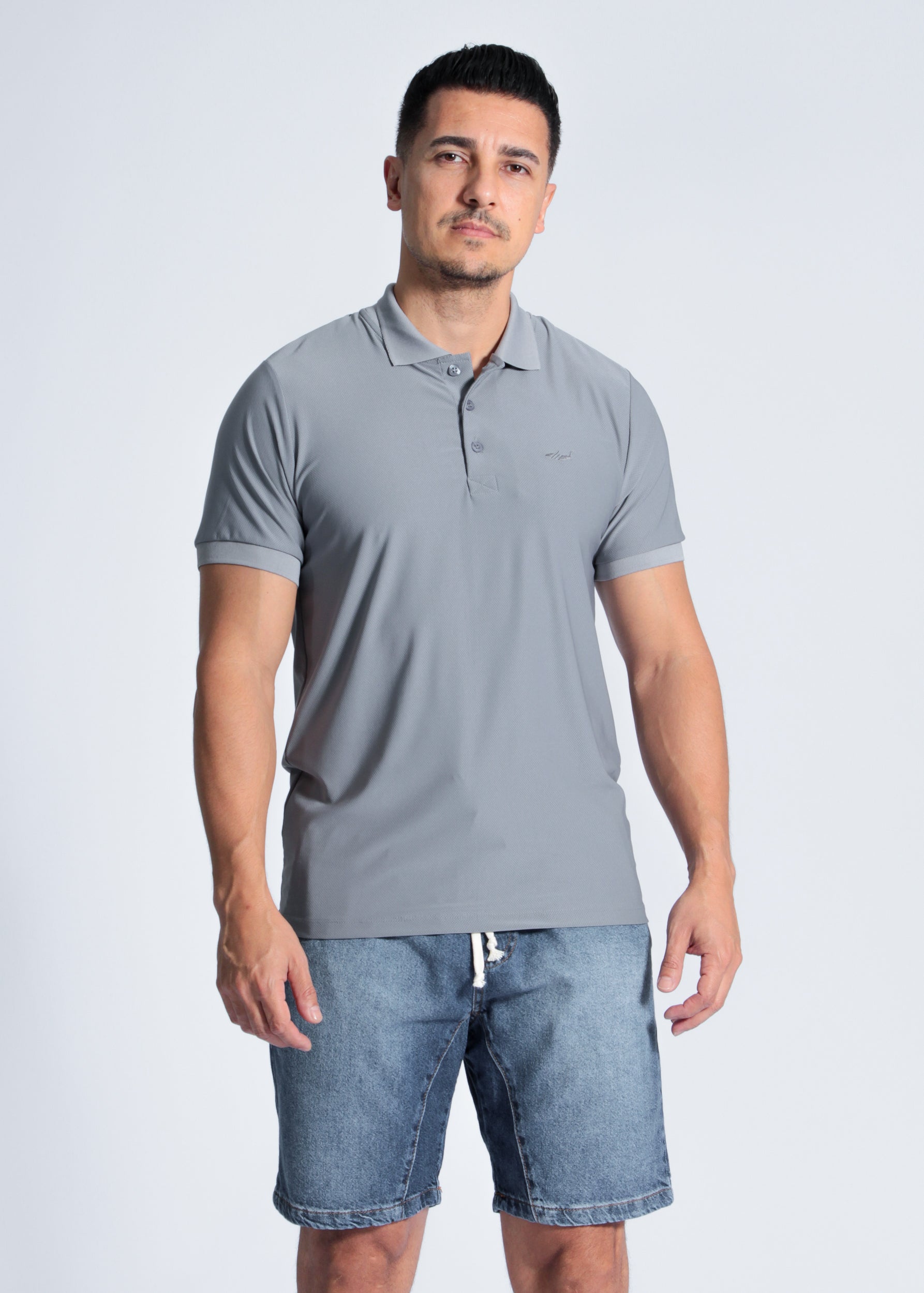 Camisa Polo Dry Fit - Cinza