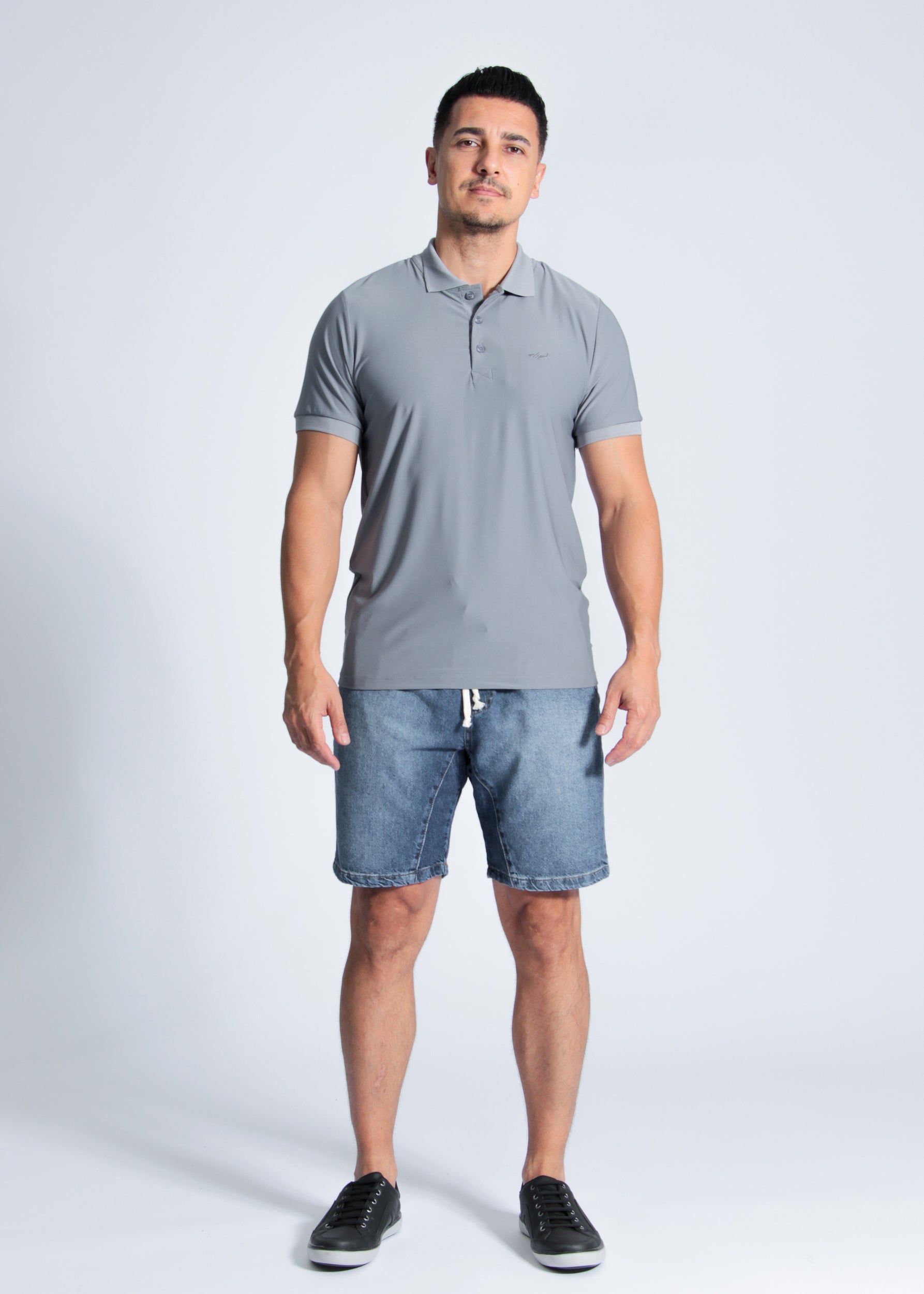 Camisa Polo Dry Fit - Cinza