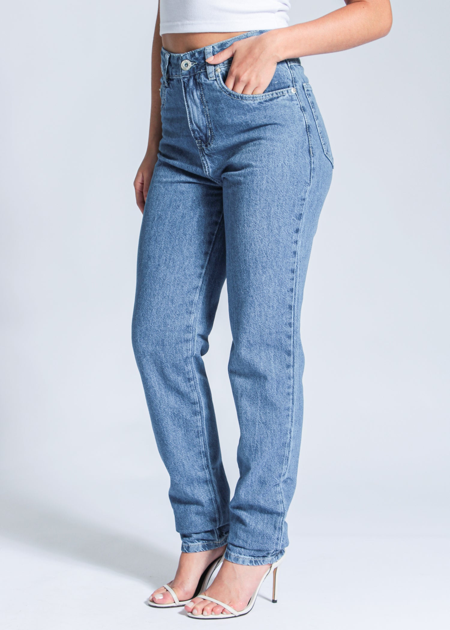 Calça Jeans - Escura Mom Estonada