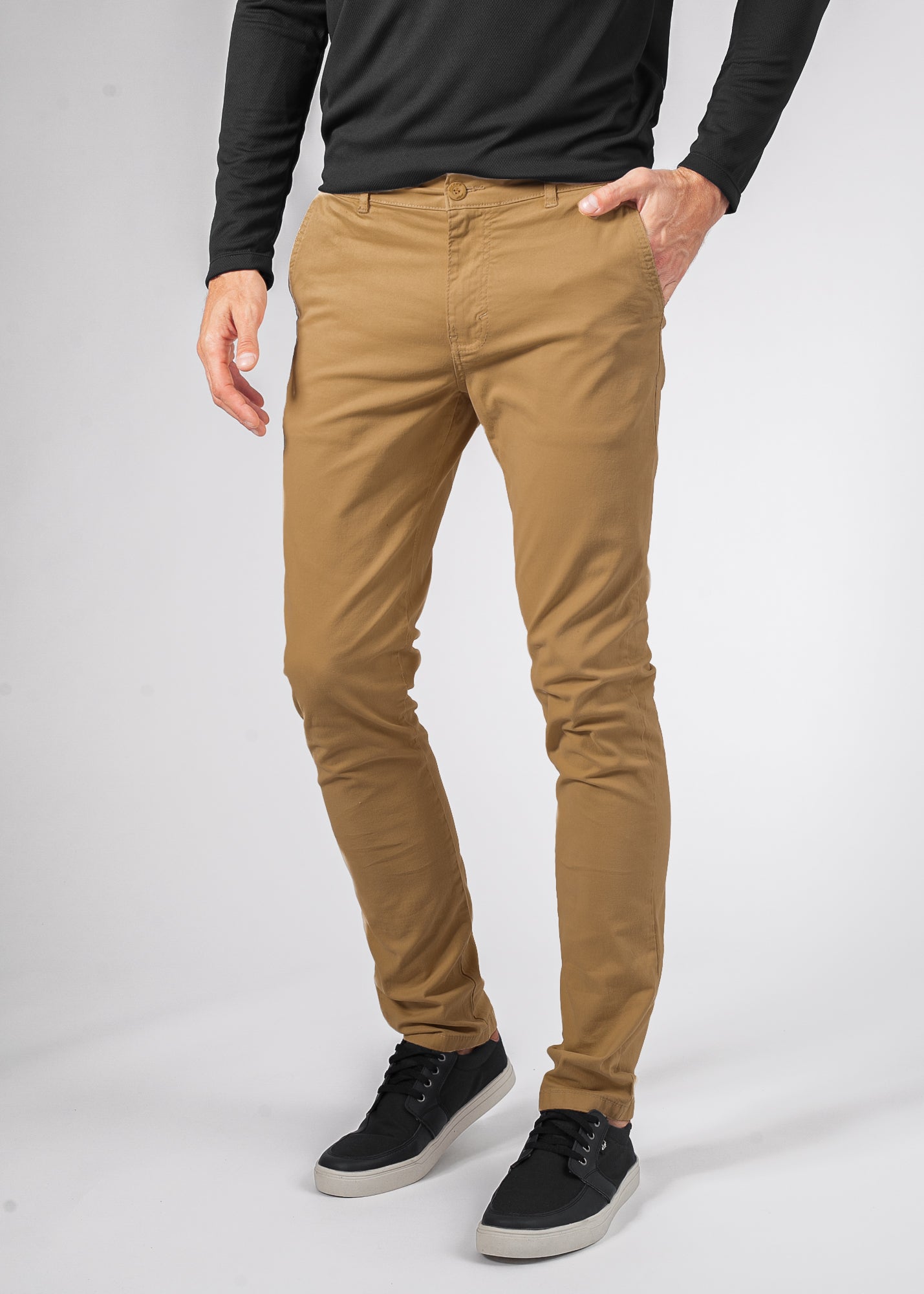 Calça Sarja Bolso Faca - Ocre