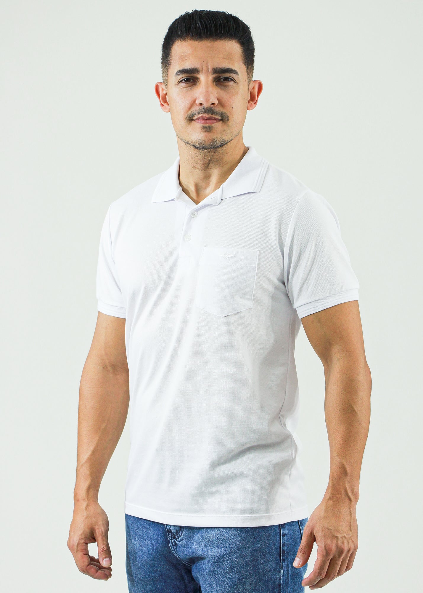 Camisa Polo Piquet Bolso - Branca