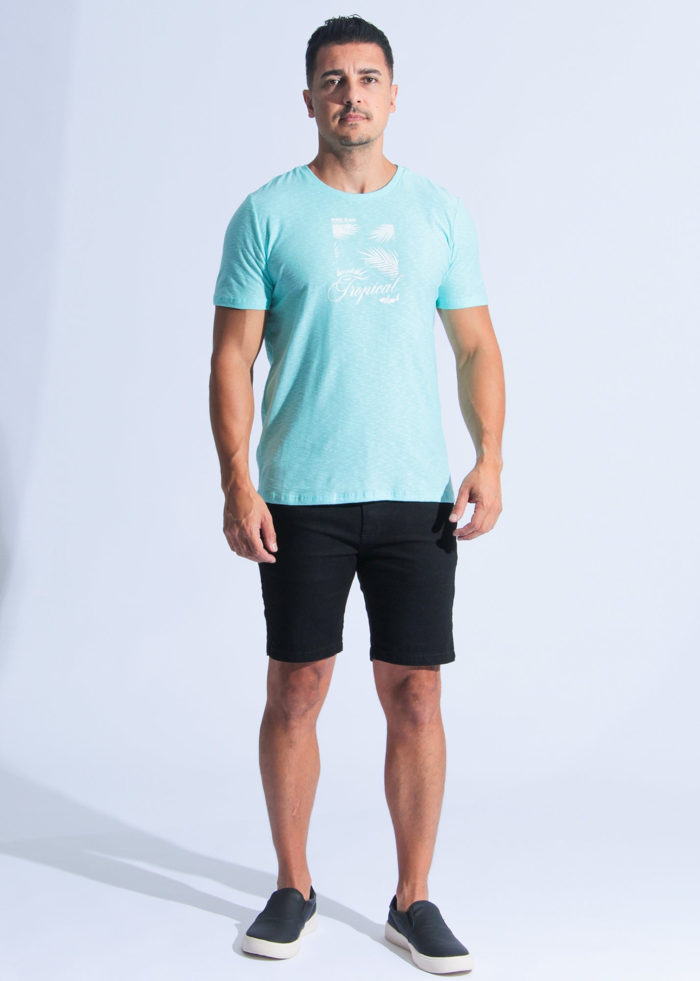 Camiseta Flamê Tropical - Azul