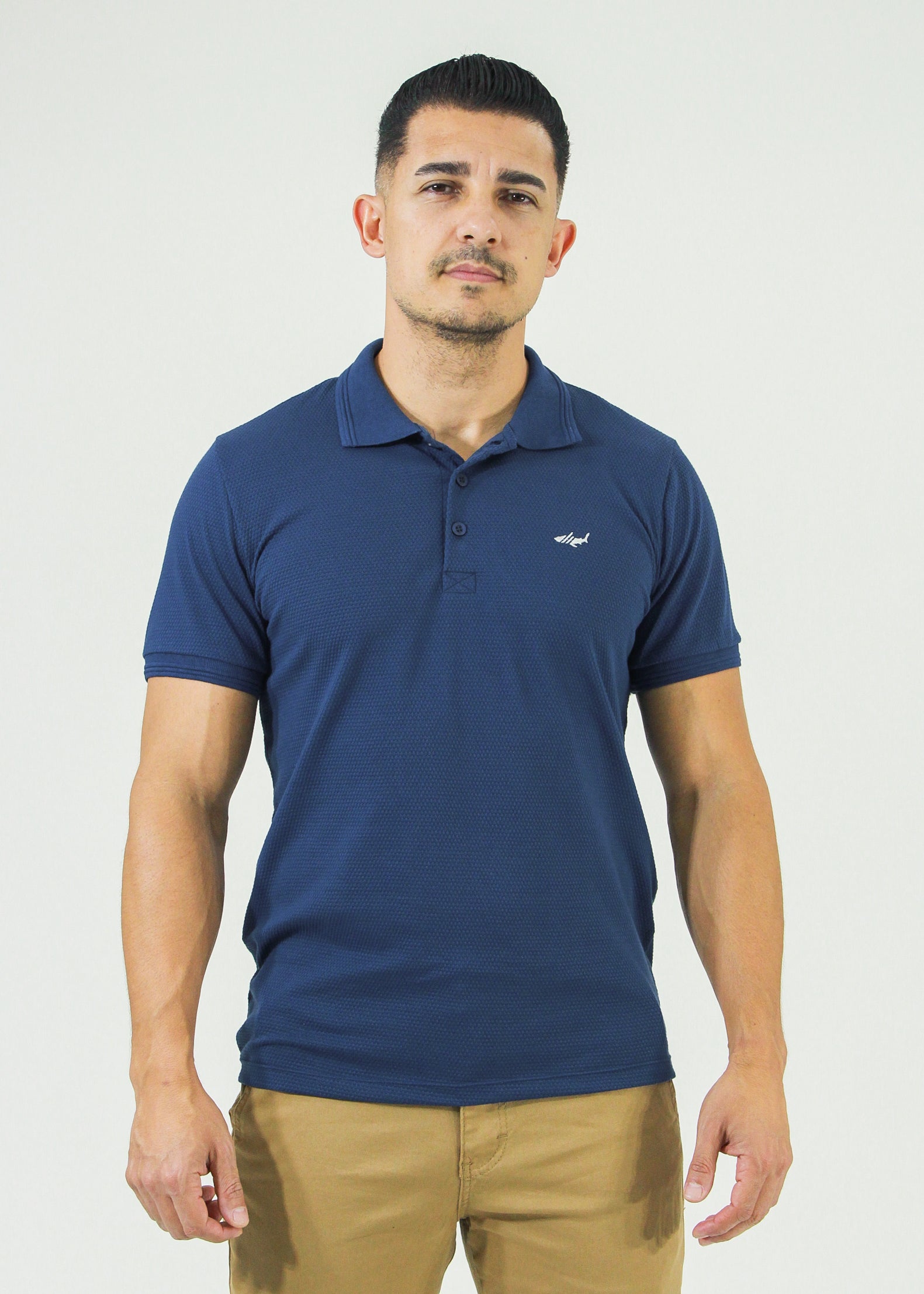 Camisa Polo Colmeia - Azul Marinho