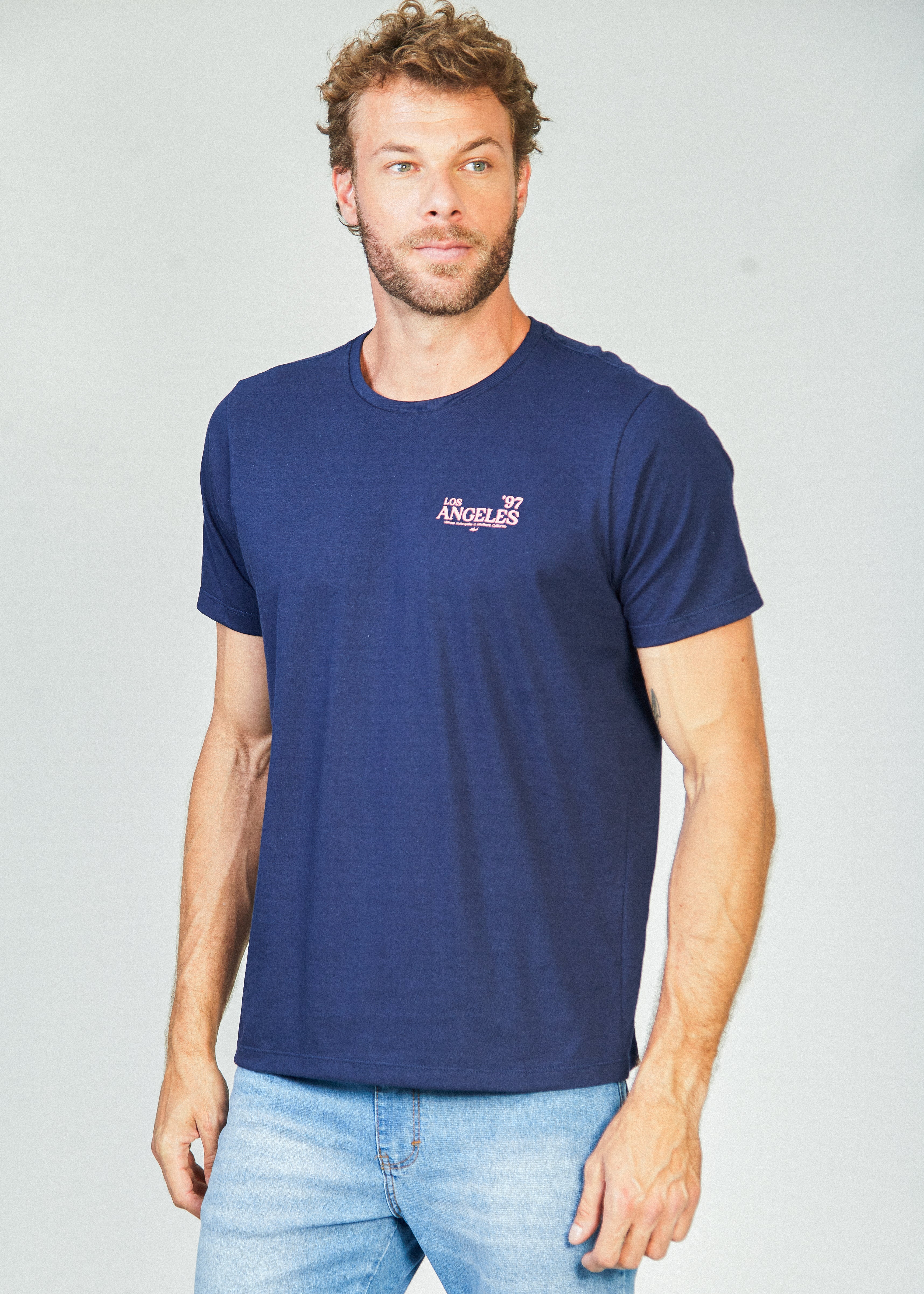 Camiseta Estampada Los Angeles - Azul Marinho