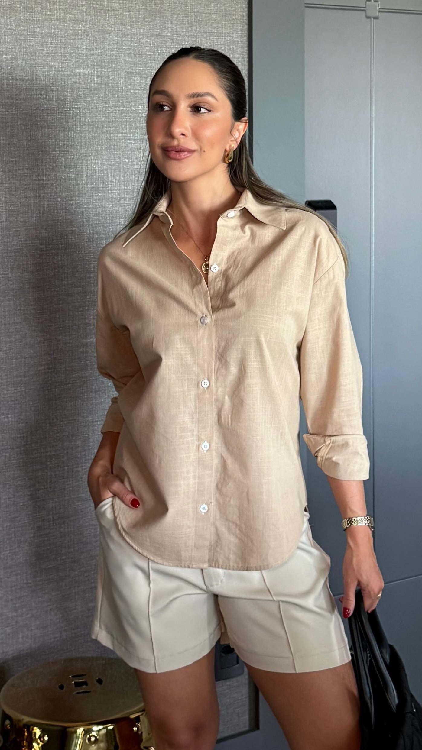 Camisa Manga Longa - Bege