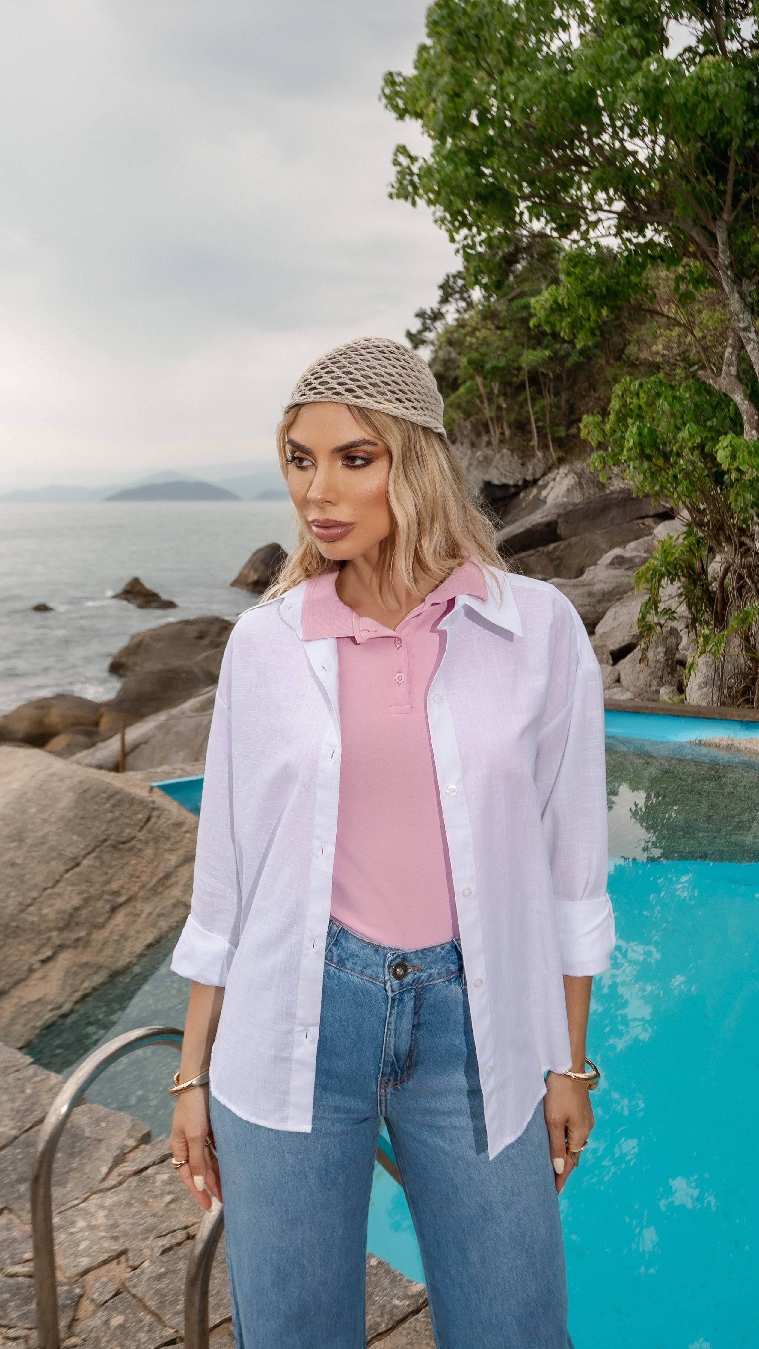 Camisa Manga Longa Oversized - Branca