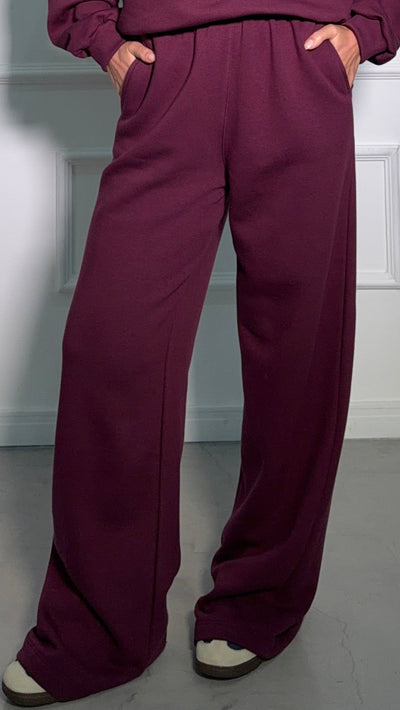 Calça Moletom Reta Premium - Bordô