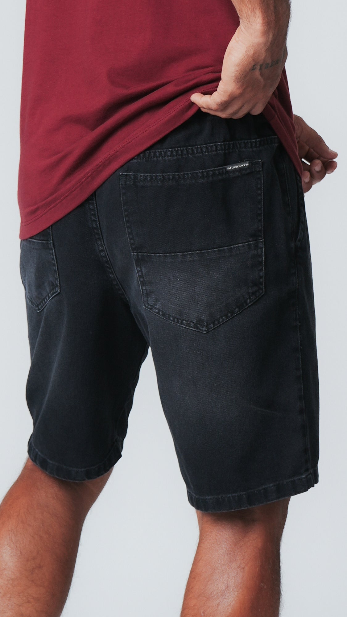 Bermuda Jeans Elástico - Black