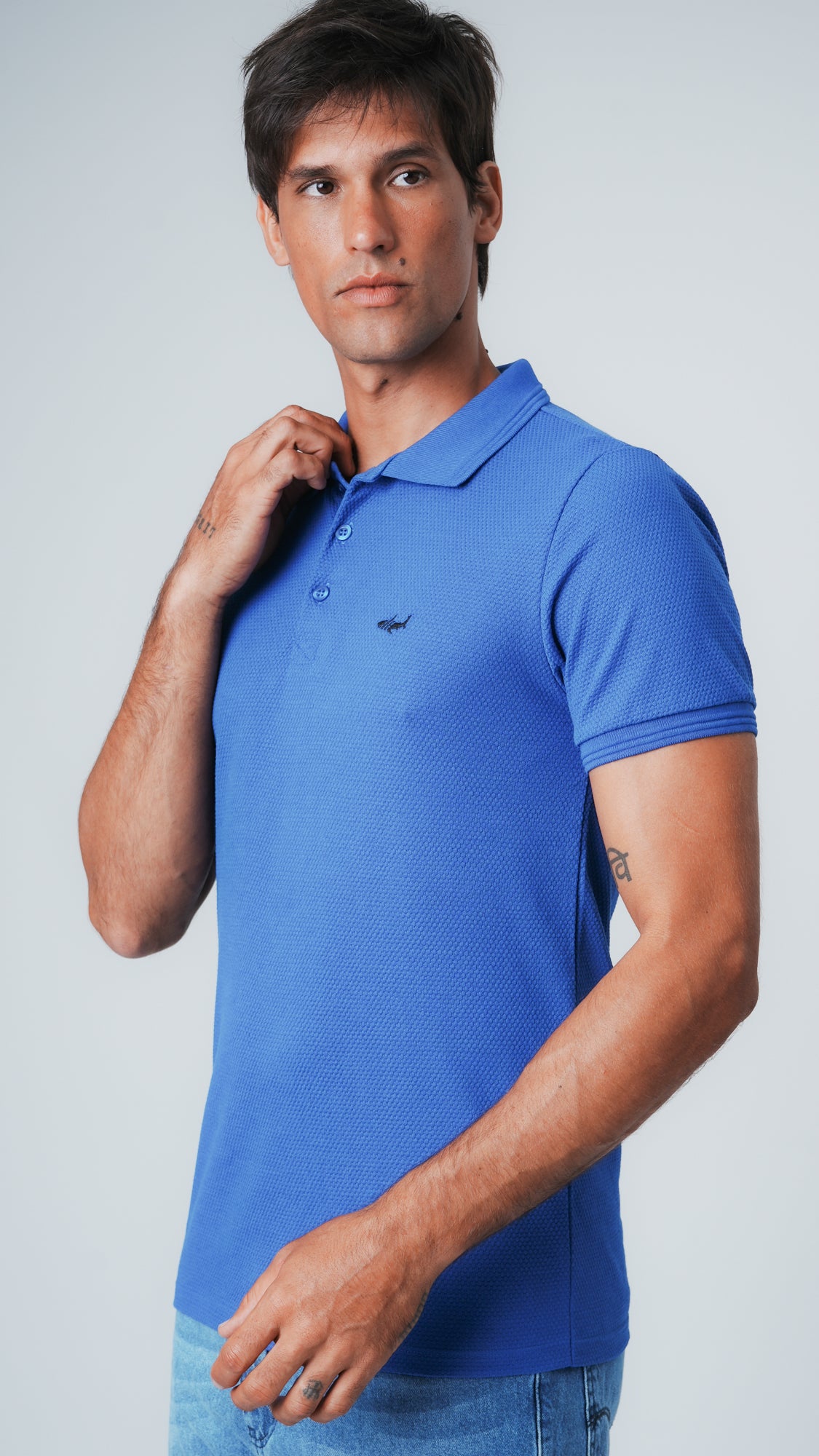 Camisa Polo Colmeia - Azul Royal