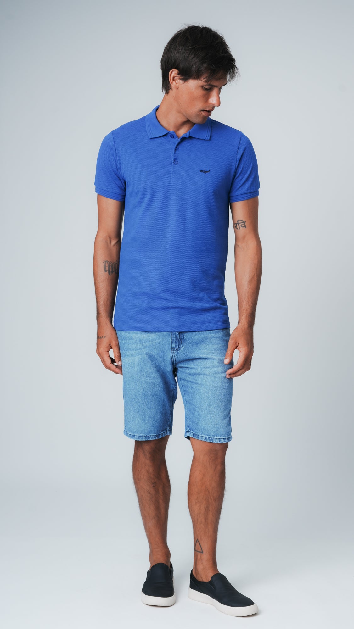 Camisa Polo Colmeia - Azul Royal