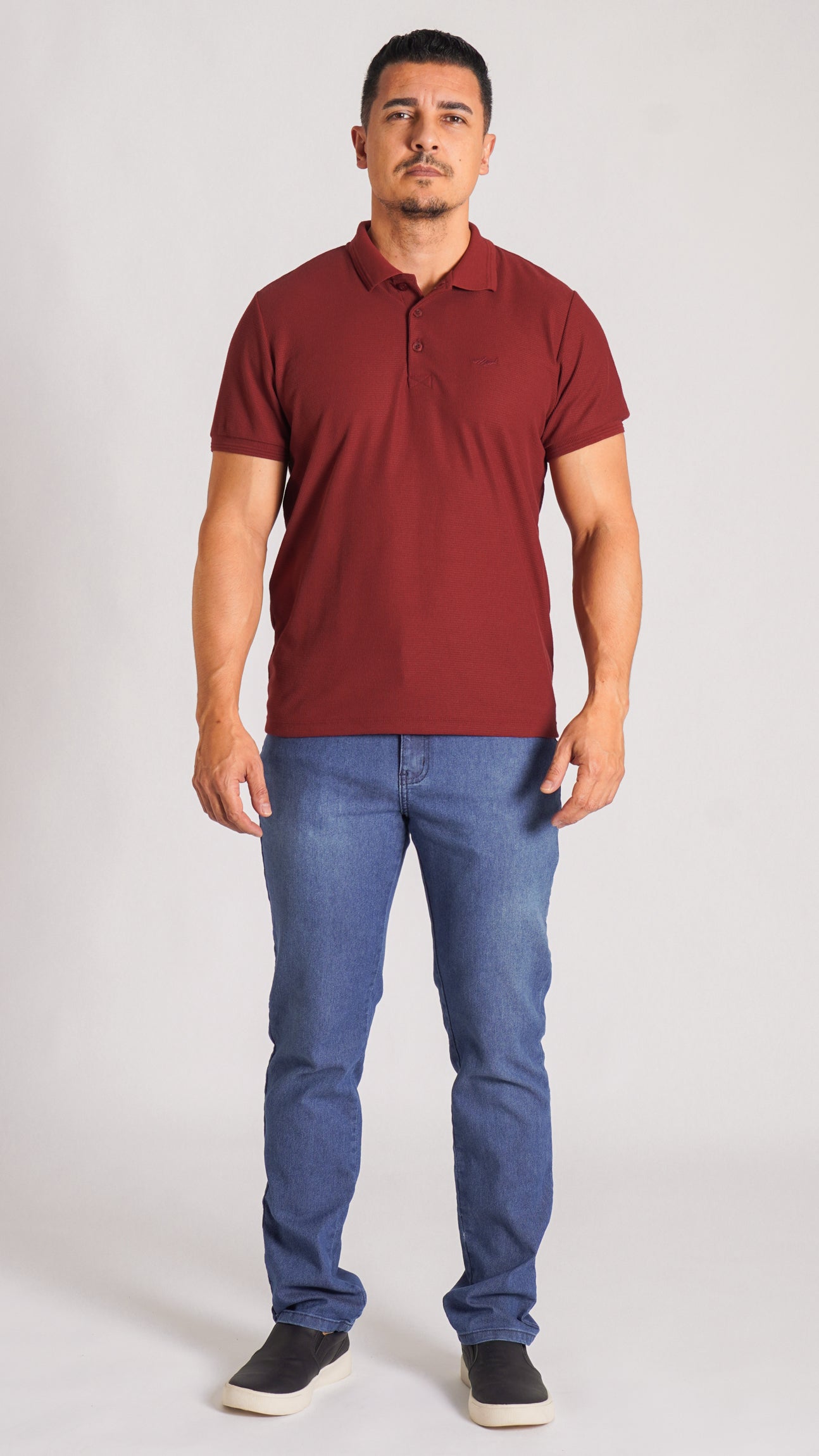 Camisa Polo Tricô Diamond - Bordô