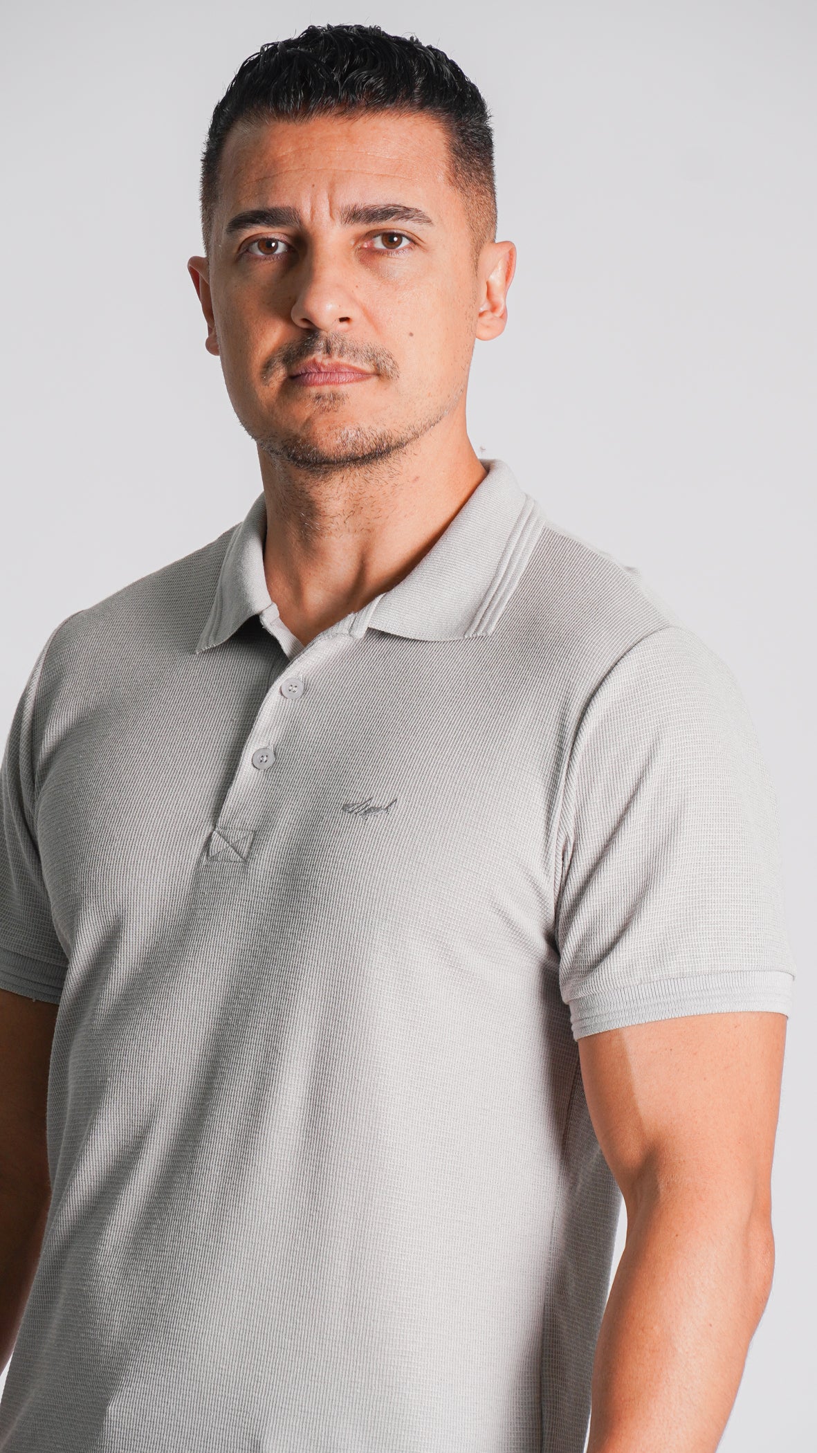 Camisa Polo Tricô Diamond - Cinza