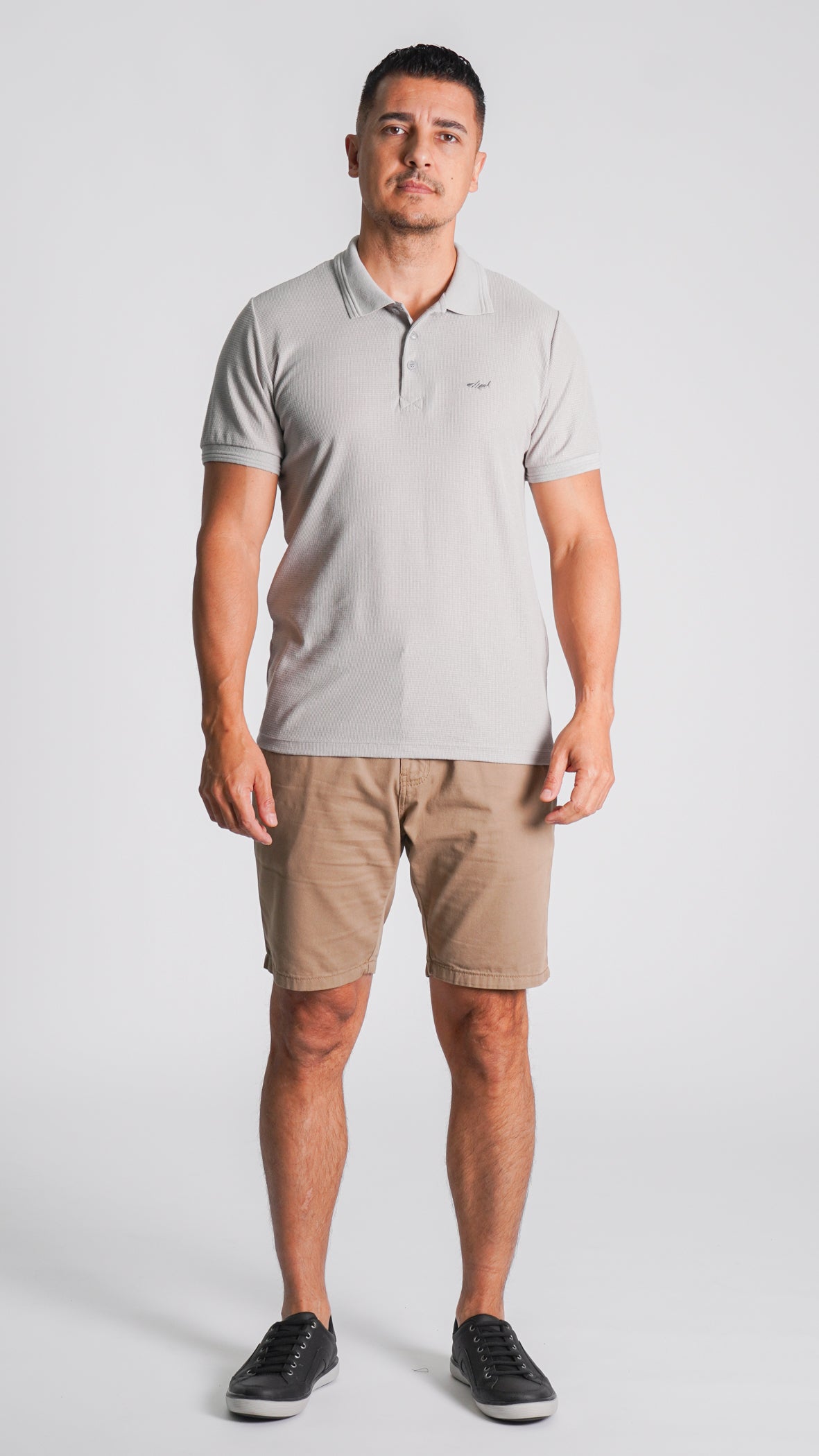 Camisa Polo Tricô Diamond - Cinza