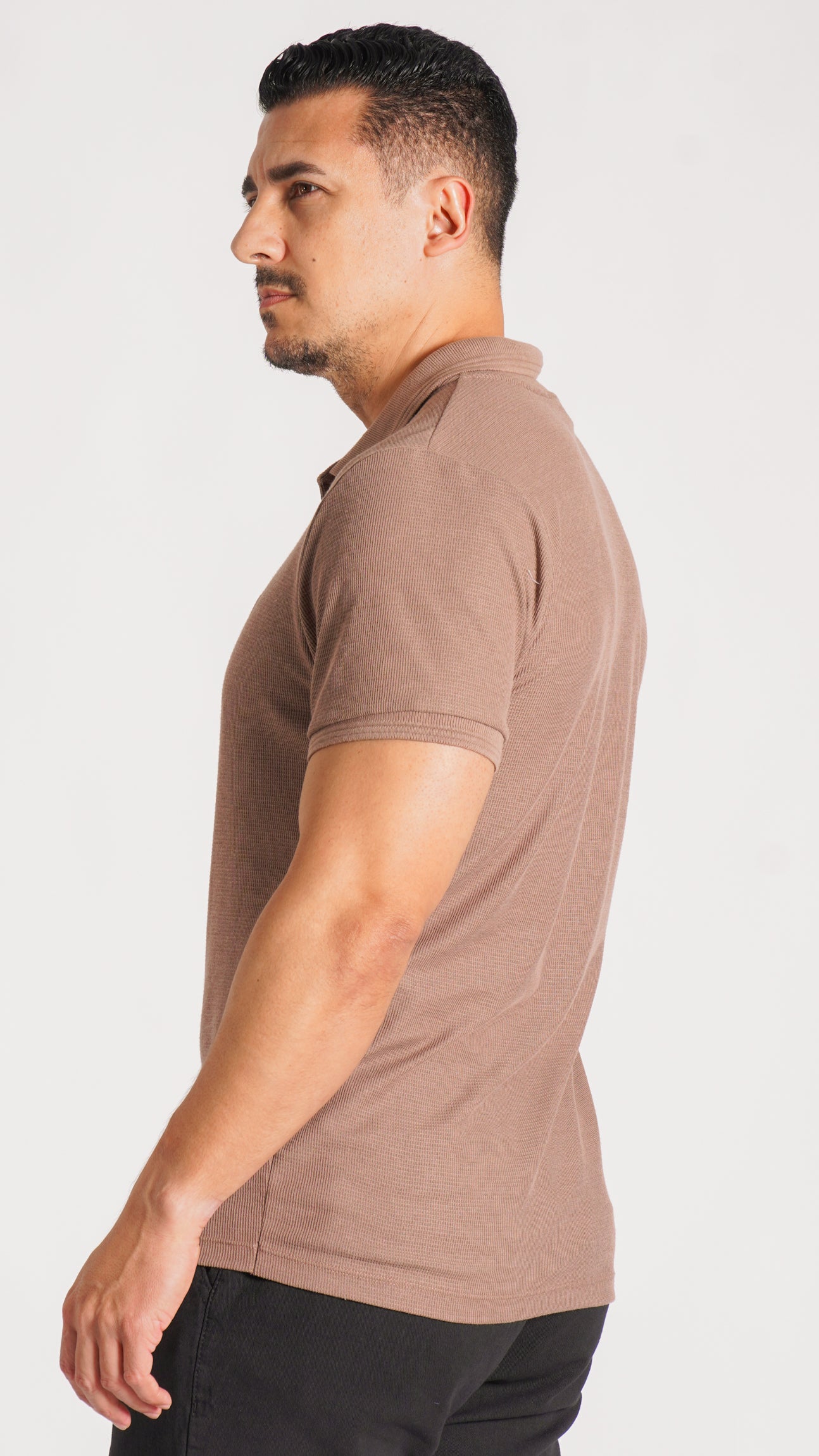 Camisa Polo Tricô Diamond - Bege Escuro