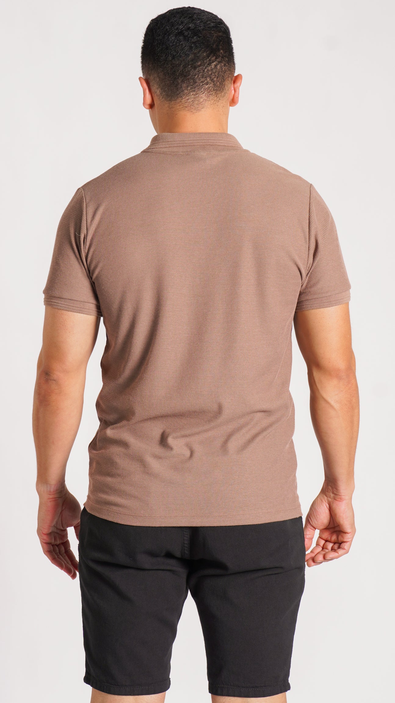 Camisa Polo Tricô Diamond - Bege Escuro