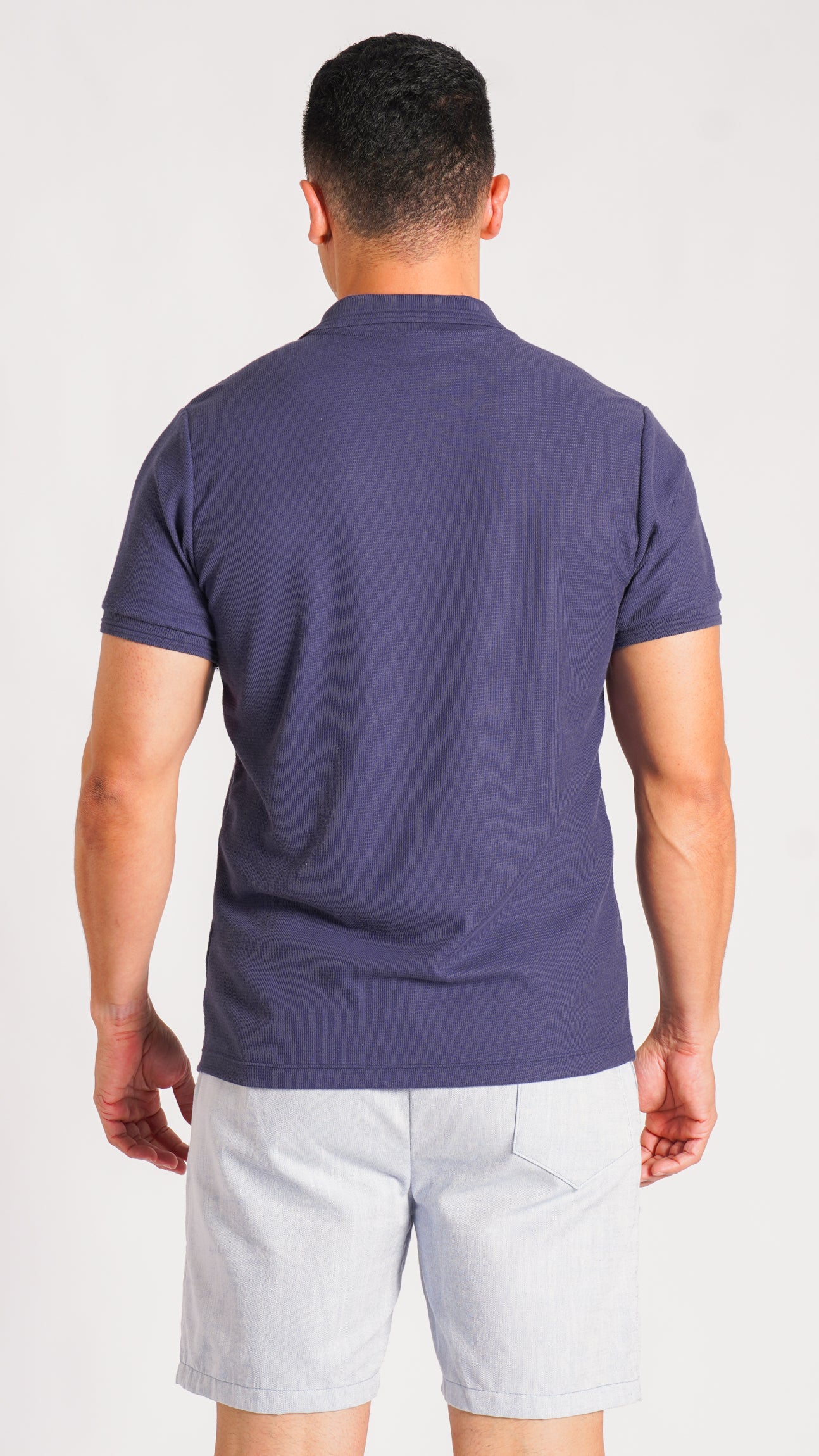 Camisa Polo Tricô Diamond - Azul Marinho