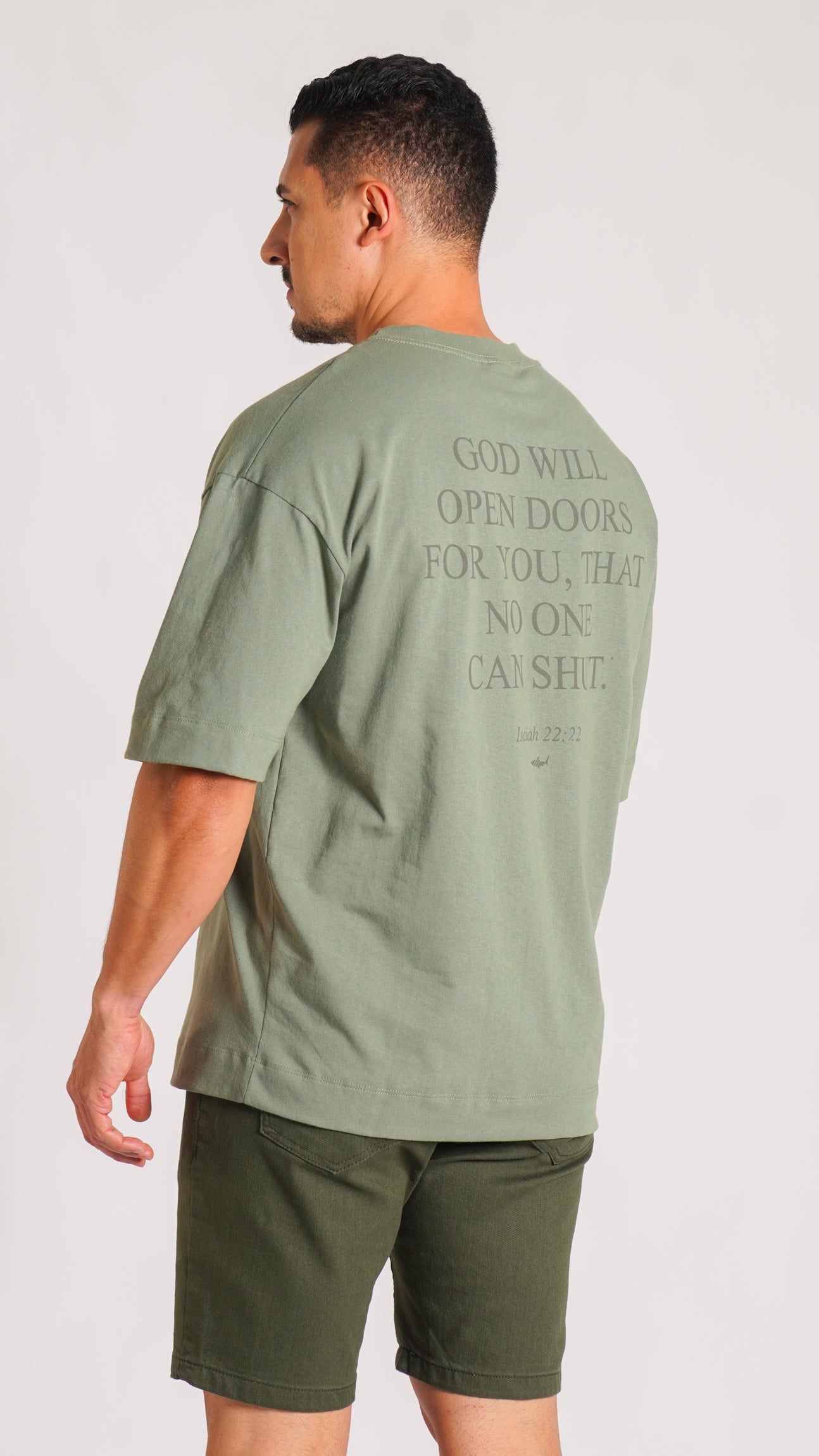 Camiseta Oversized God Will - Verde