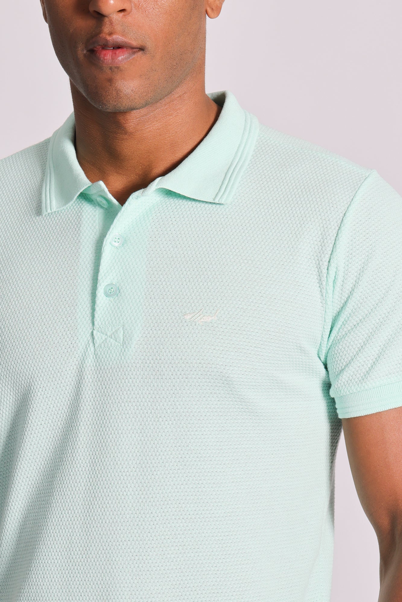 Camisa Polo Colmeia - Verde Água