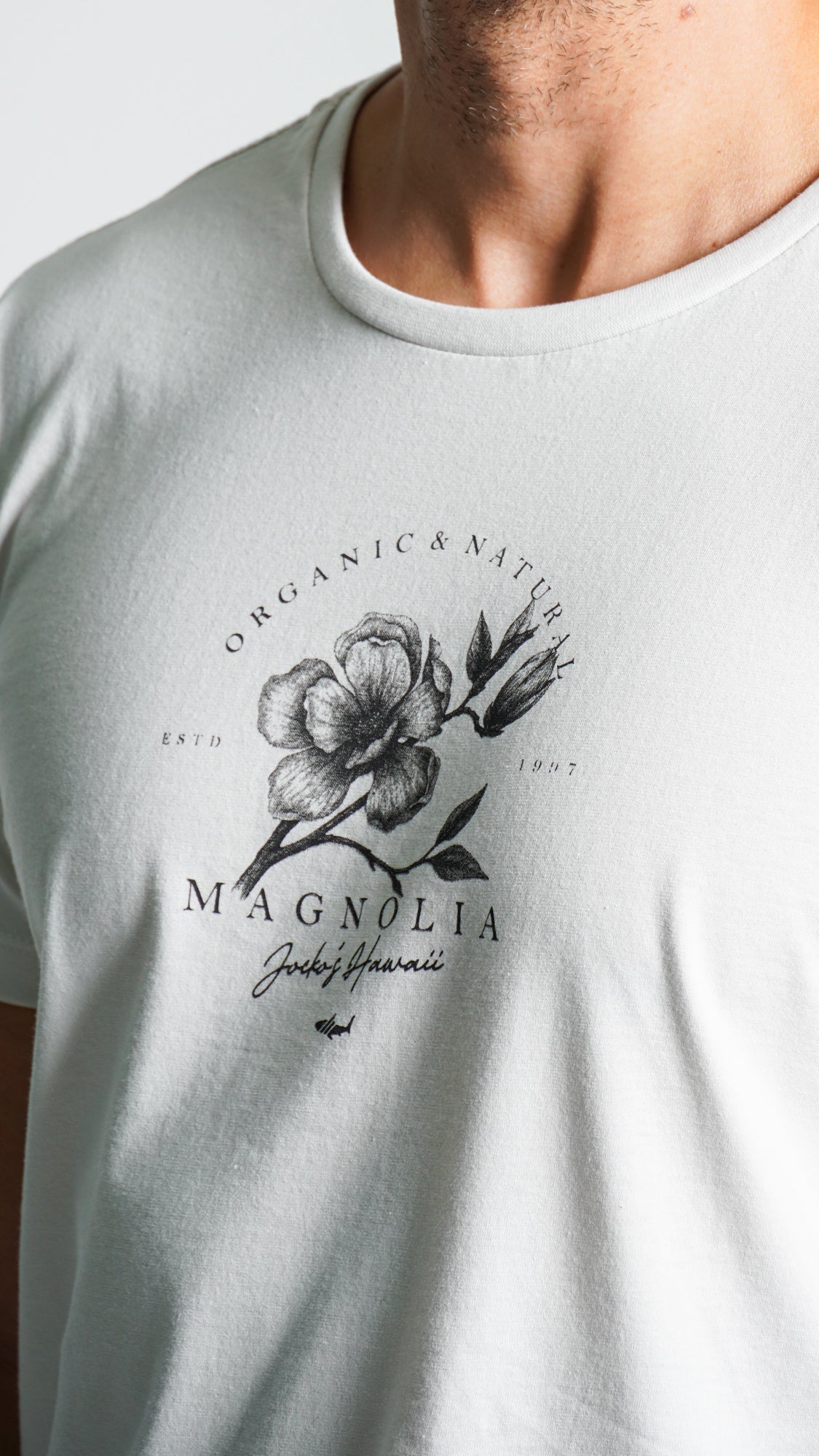 Camiseta Estampada Magnólia - Cinza