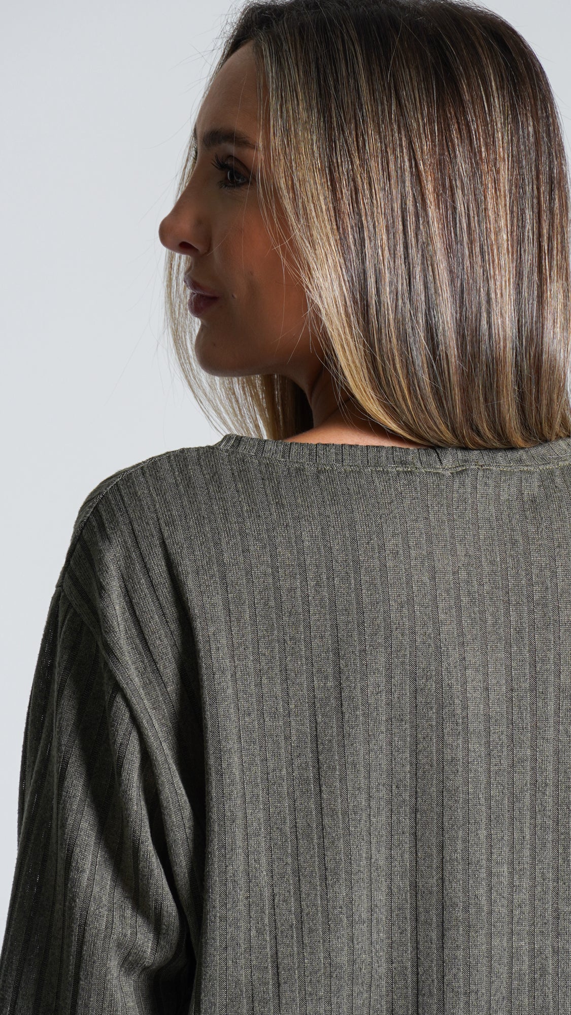 Blusa Canelada Tricô - Verde