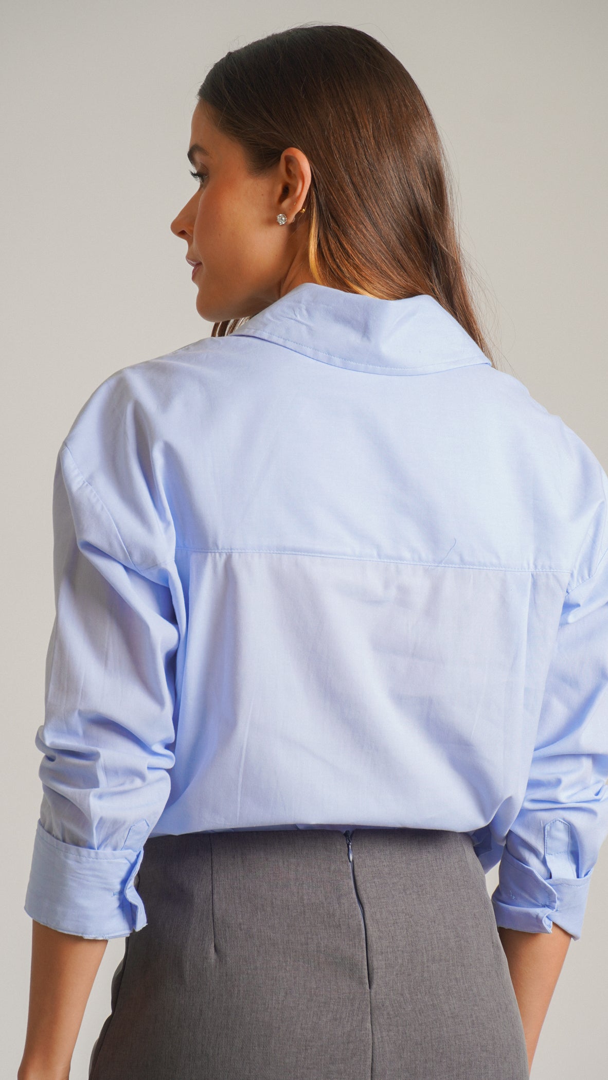 Camisa Manga Longa Oversized - Azul