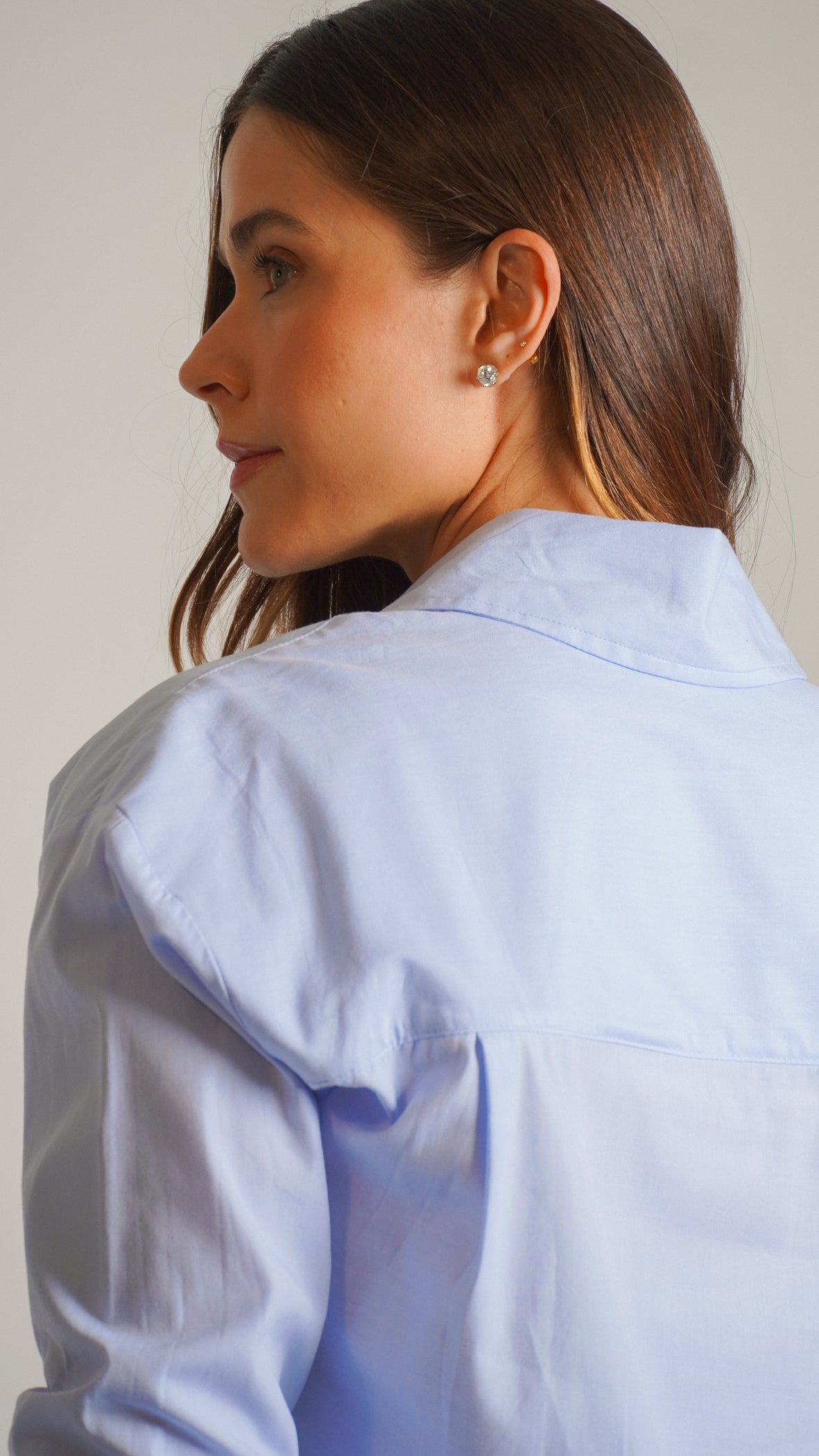 Camisa Manga Longa Oversized - Azul