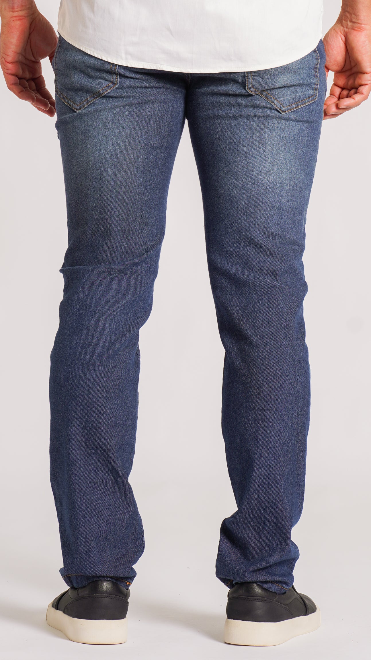 Calça Jeans - Escura Bolso Recorte