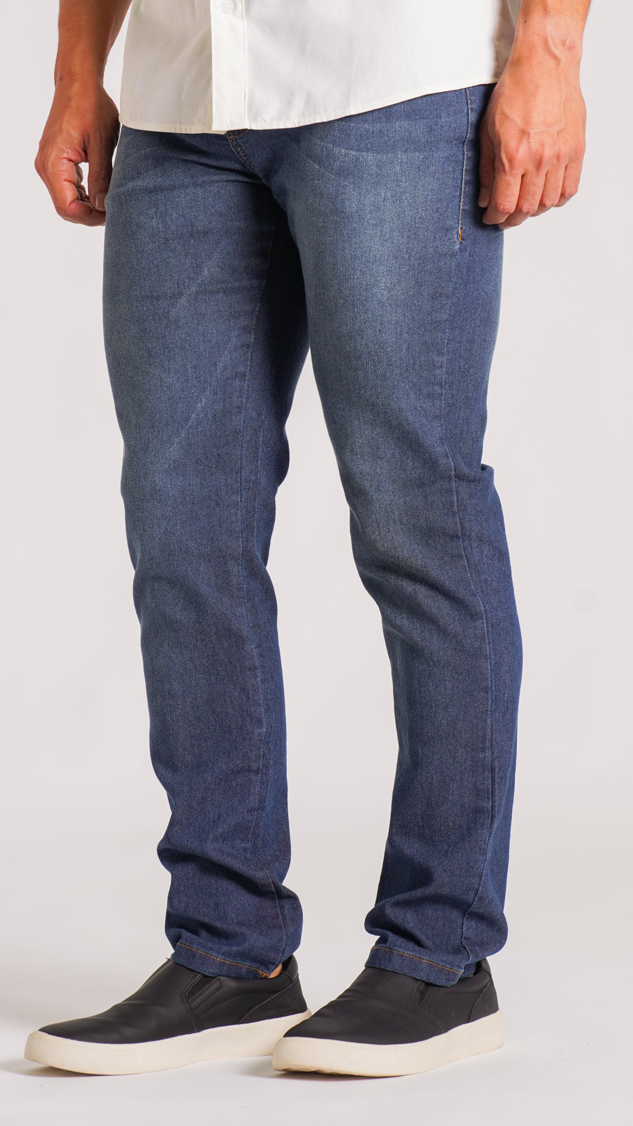 Calça Jeans - Escura Bolso Recorte